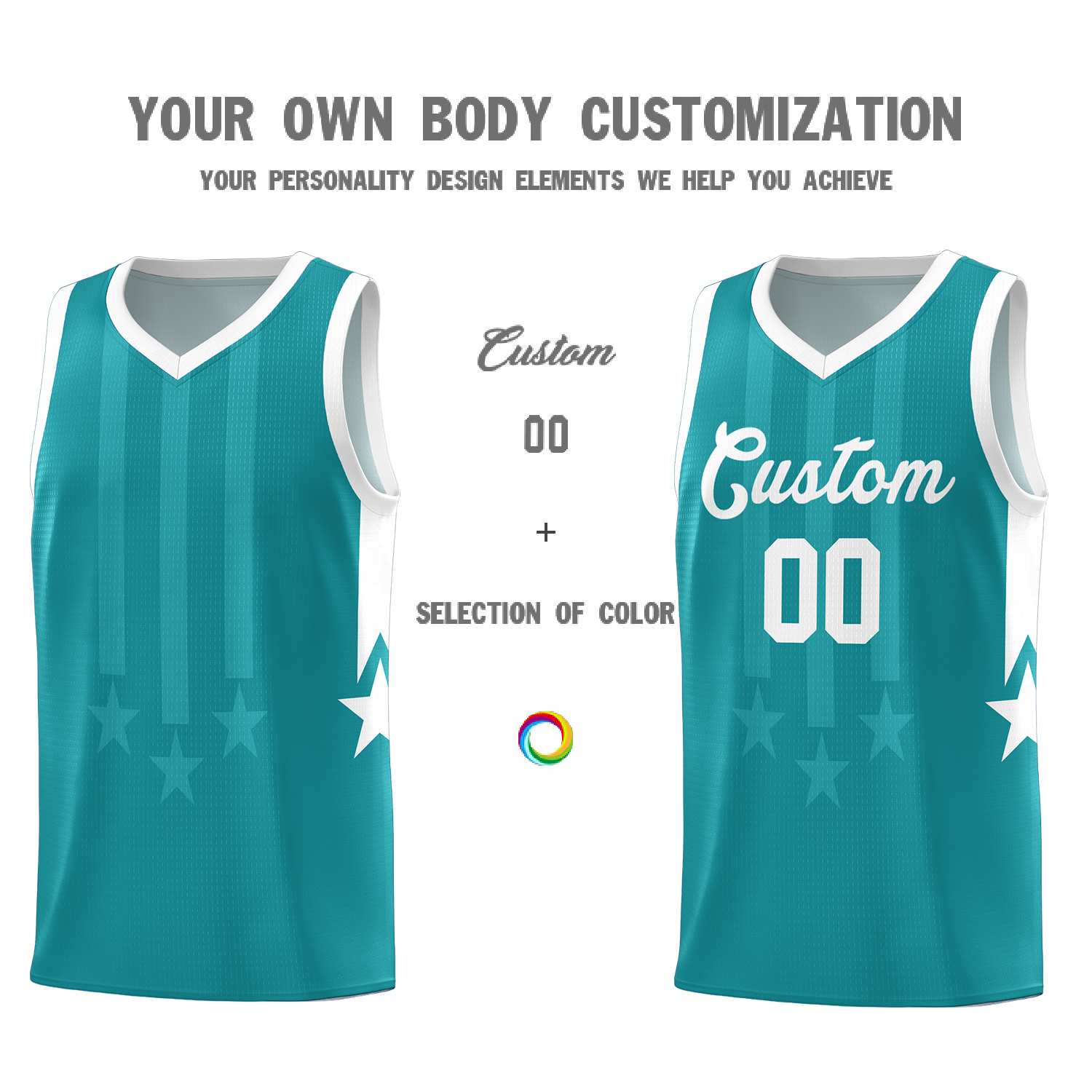 Custom Aqua White and White Gradient Star Graffiti Pattern Sports Uniform Basketball Jersey