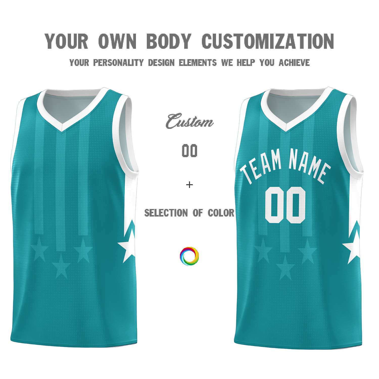 Custom Aqua White and White Gradient Star Graffiti Pattern Sports Uniform Basketball Jersey