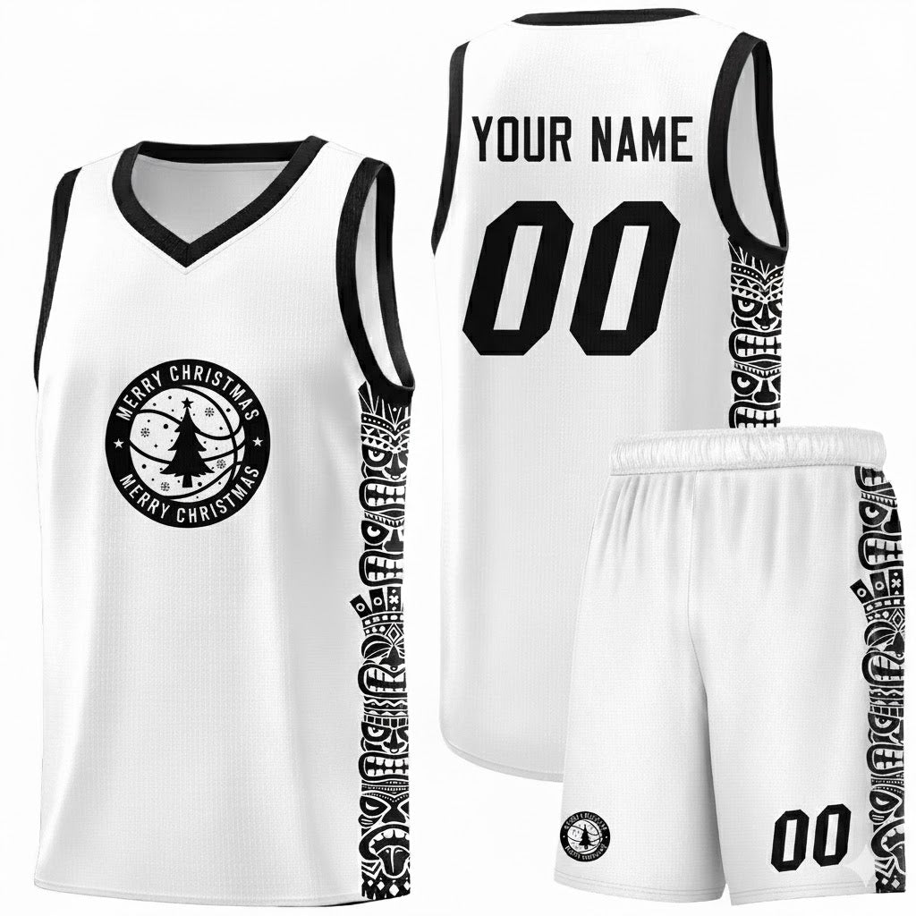 Custom Christmas Brooklyn White Black Personalized Indians Pattern Sets Sports Uniform Basketball Jersey