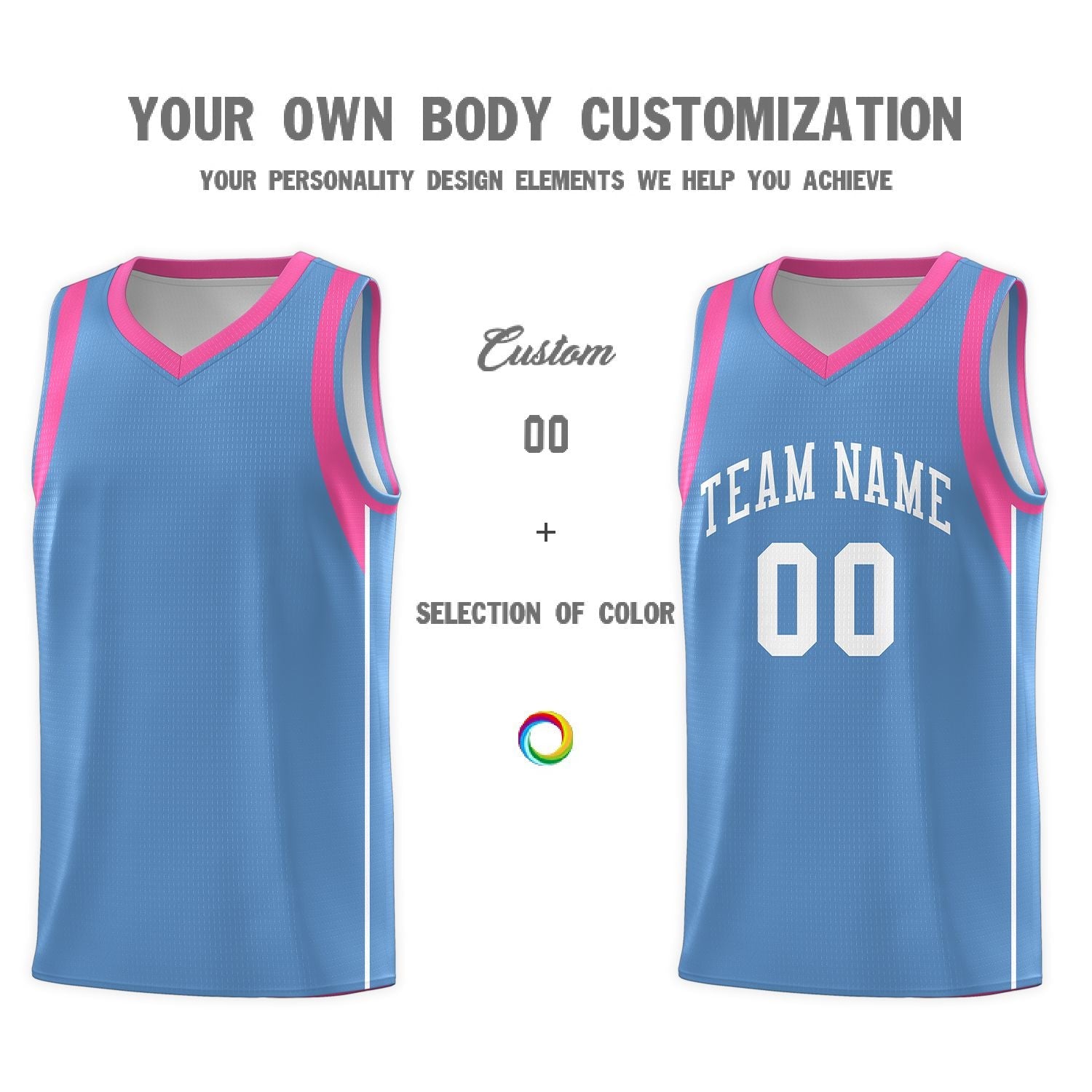 Custom Light Blue White Sleeve Color Blocking Classic Sets Sports Uniform Basketball Jersey
