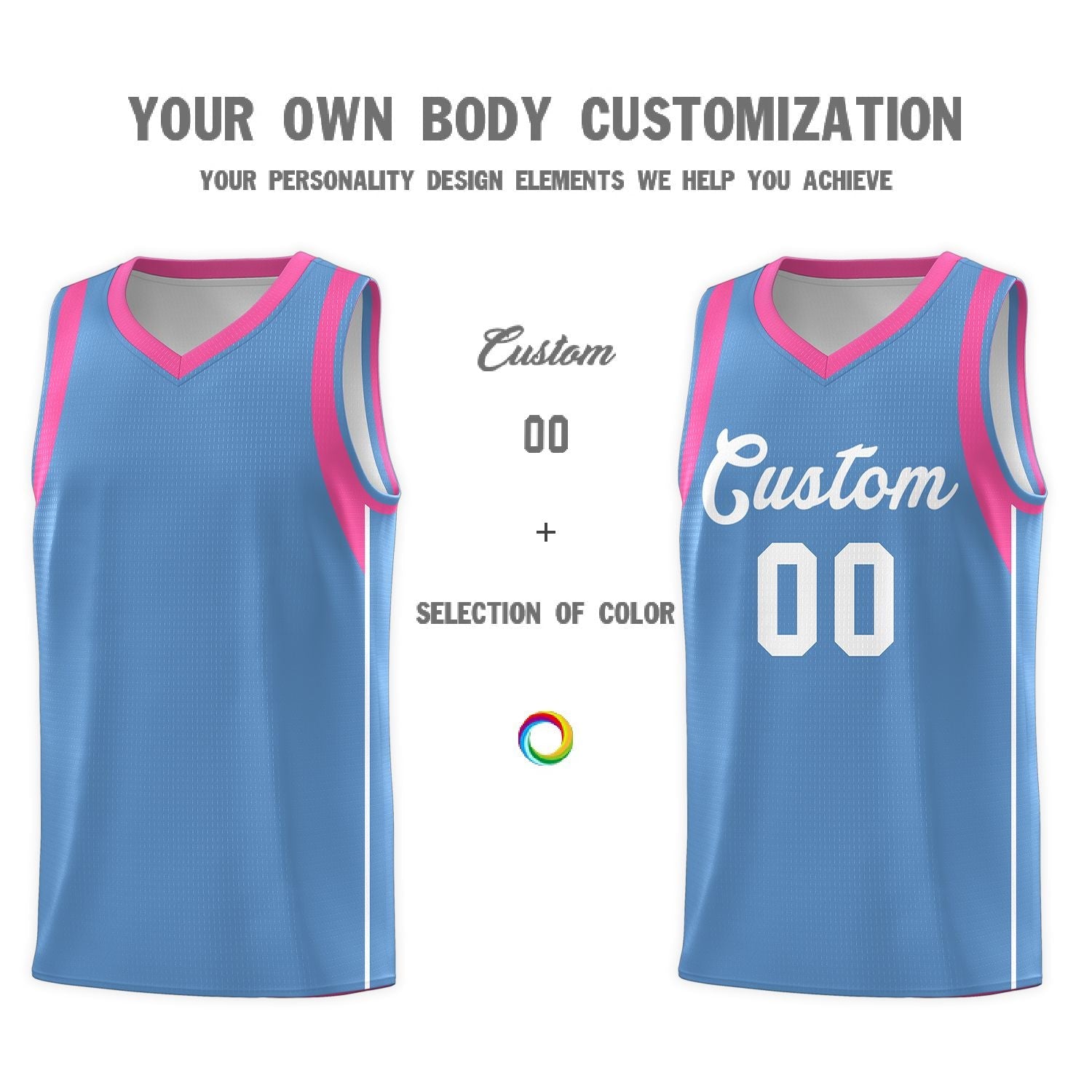 Custom Light Blue White Sleeve Color Blocking Classic Sets Sports Uniform Basketball Jersey