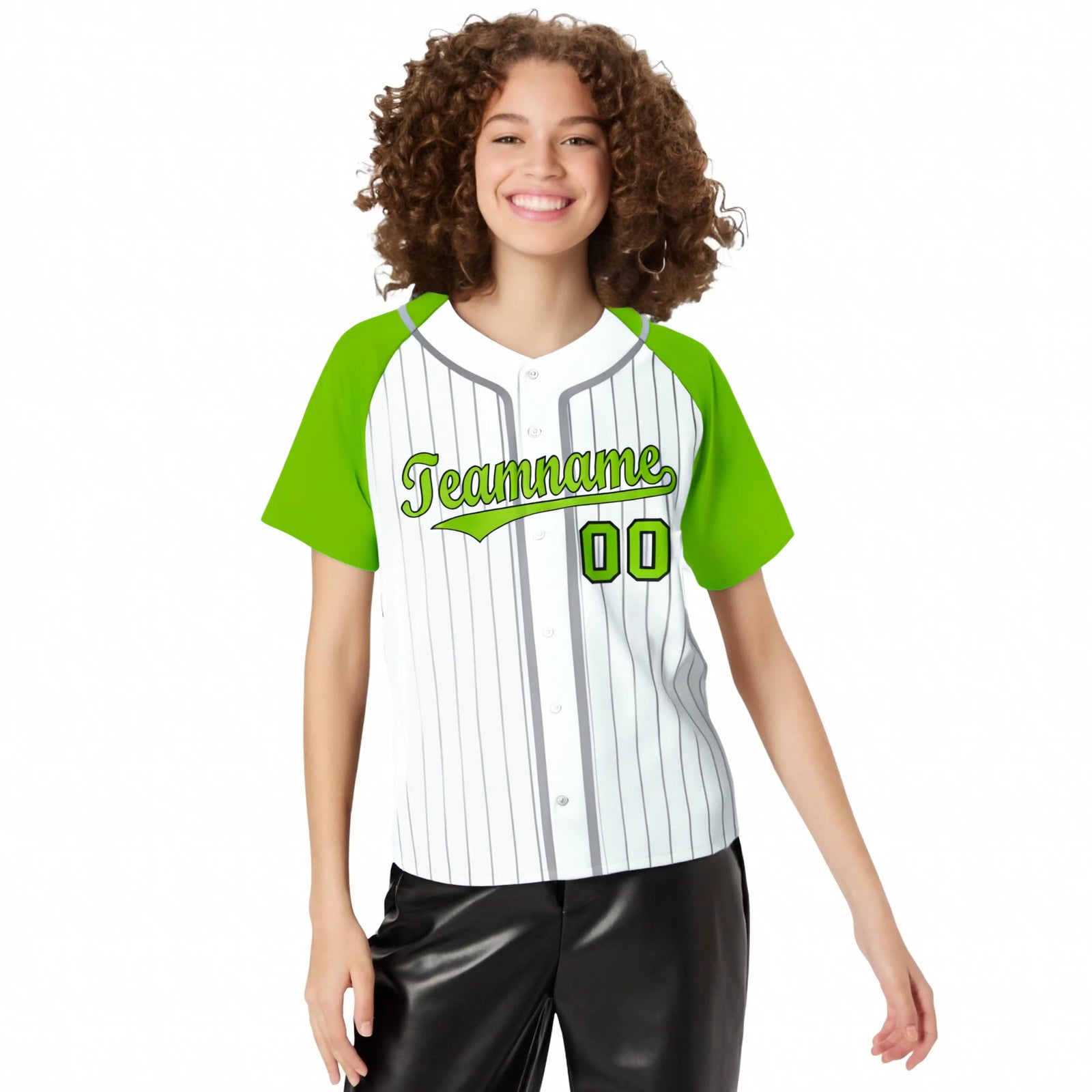 Custom White Aqua Pinstripe Black-White Authentic Raglan Sleeves Baseball Jersey