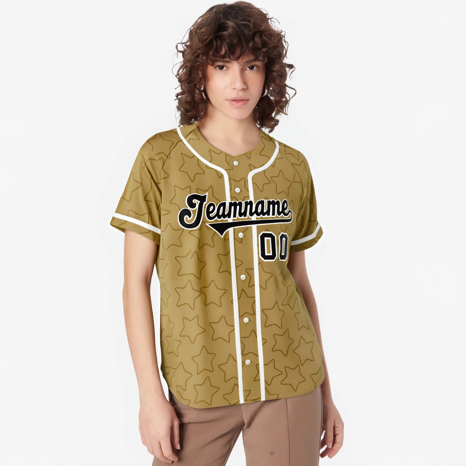 Custom Star Gold Black Baseball Jersey Button Down Shirt Personalized for Adults/Youth