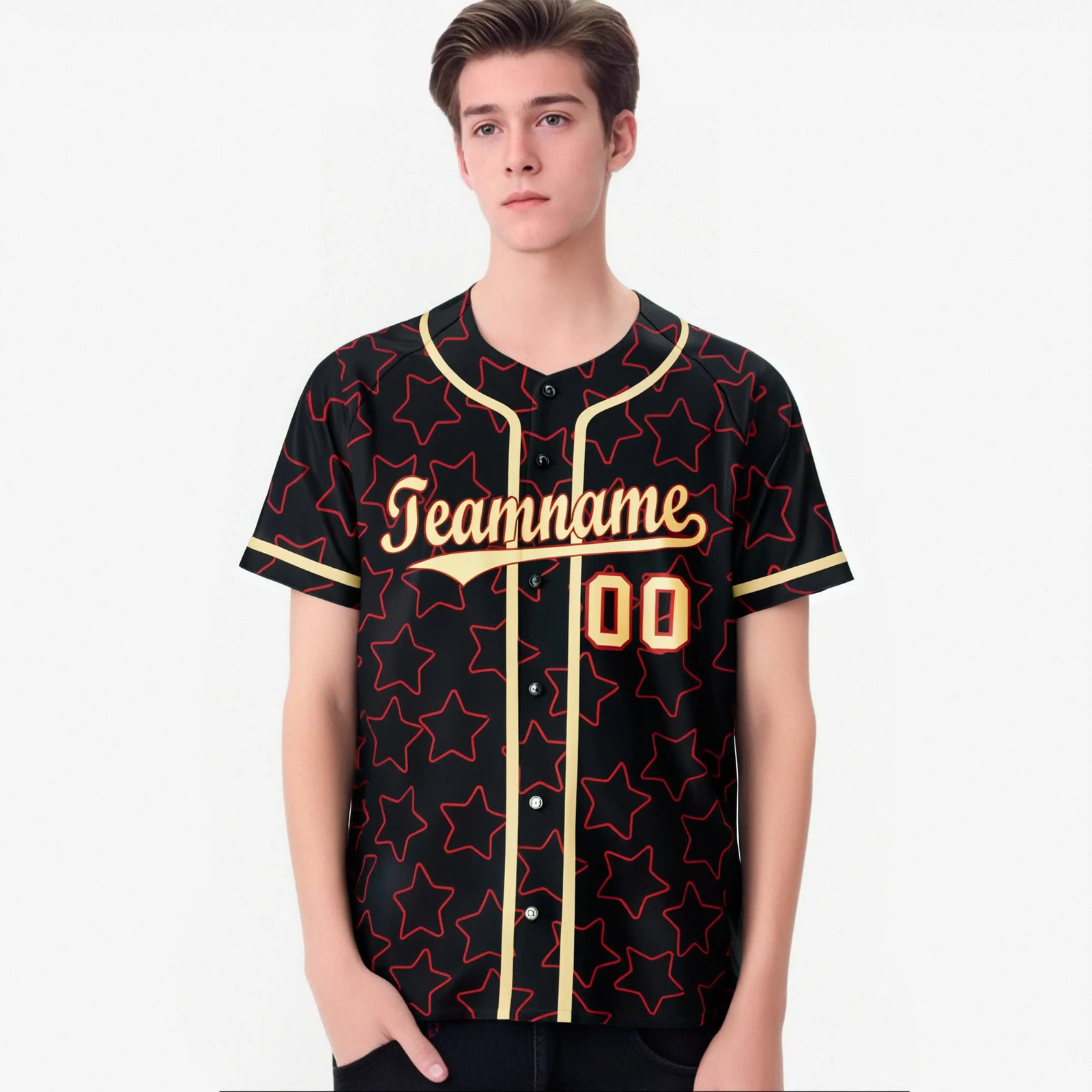 Custom Star Black Purple-White Baseball Jersey Button Down Shirt Personalized for Adults/Youth