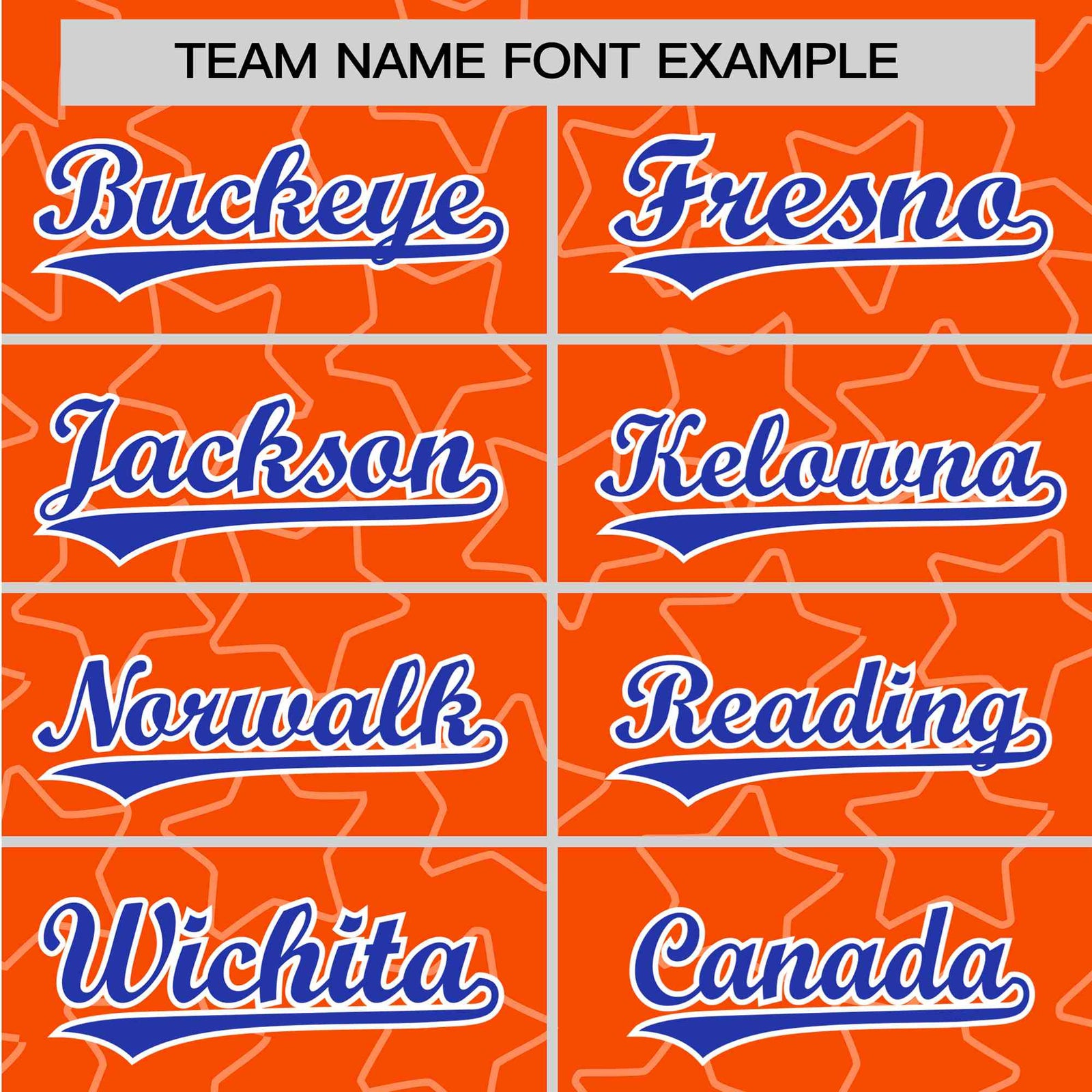 Custom Star Orange Blue Baseball Jersey Button Down Shirt Personalized for Adults/Youth