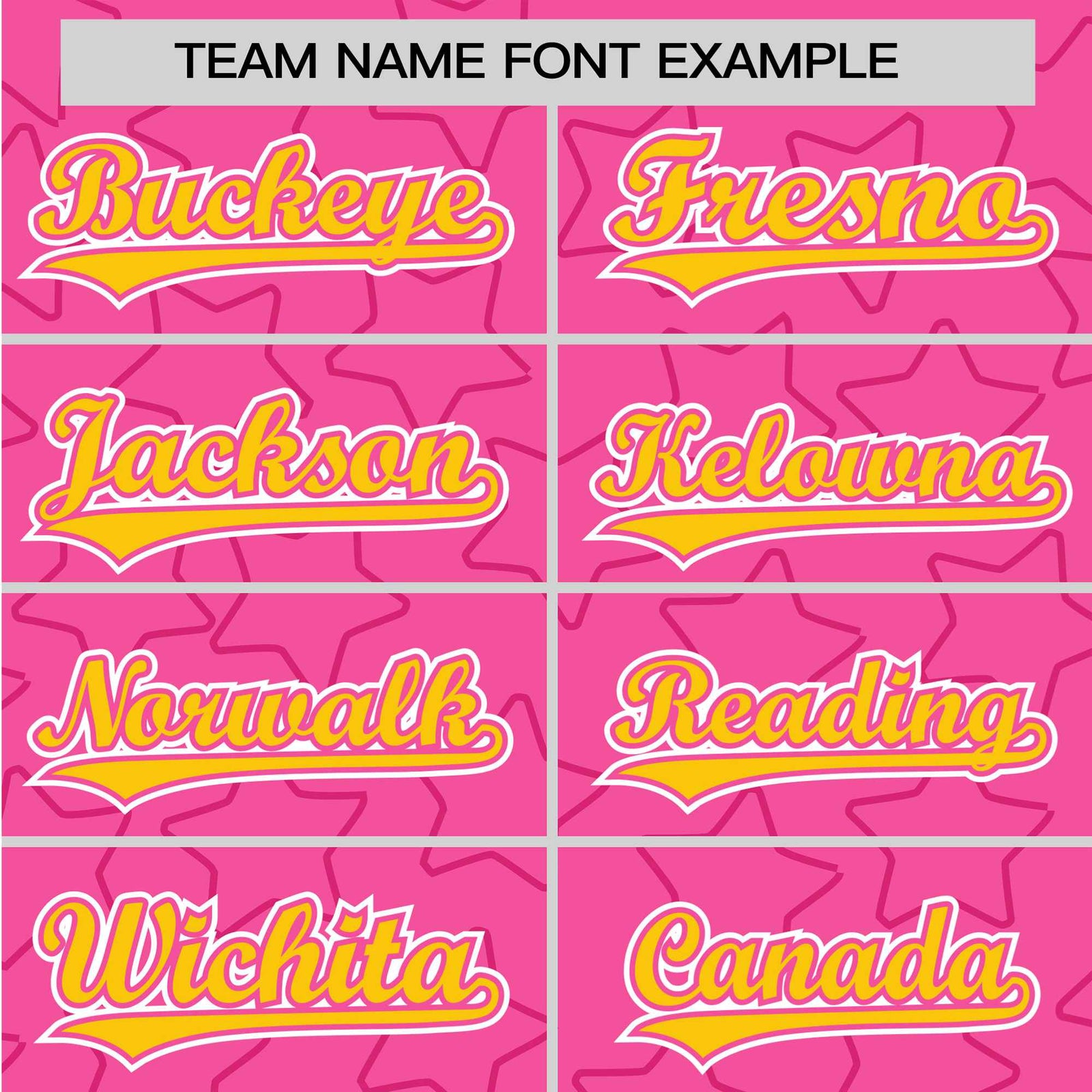 Custom Star Pink Yellow Baseball Jersey Button Down Shirt Personalized for Adults/Youth