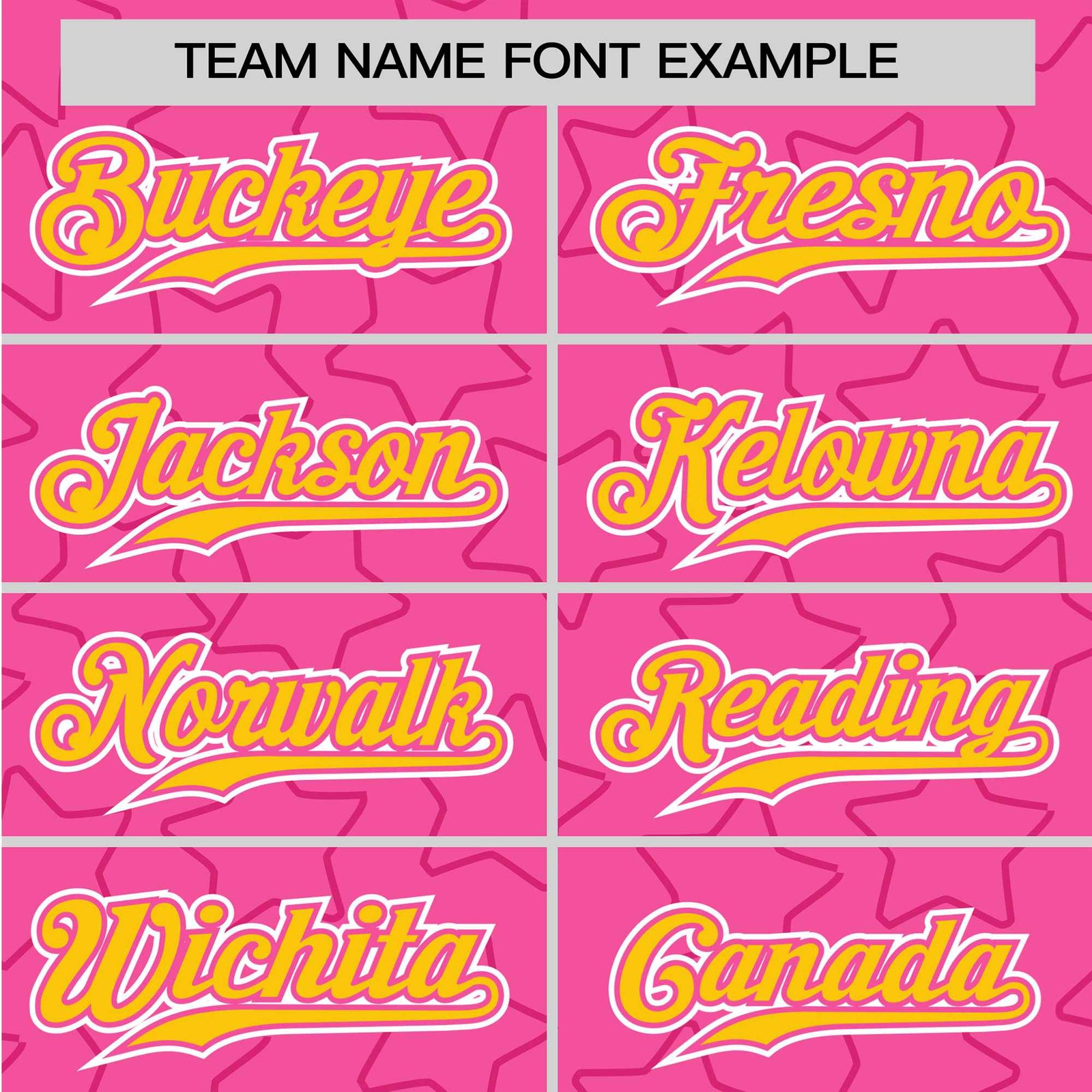 Custom Star Pink Yellow Baseball Jersey Button Down Shirt Personalized for Adults/Youth