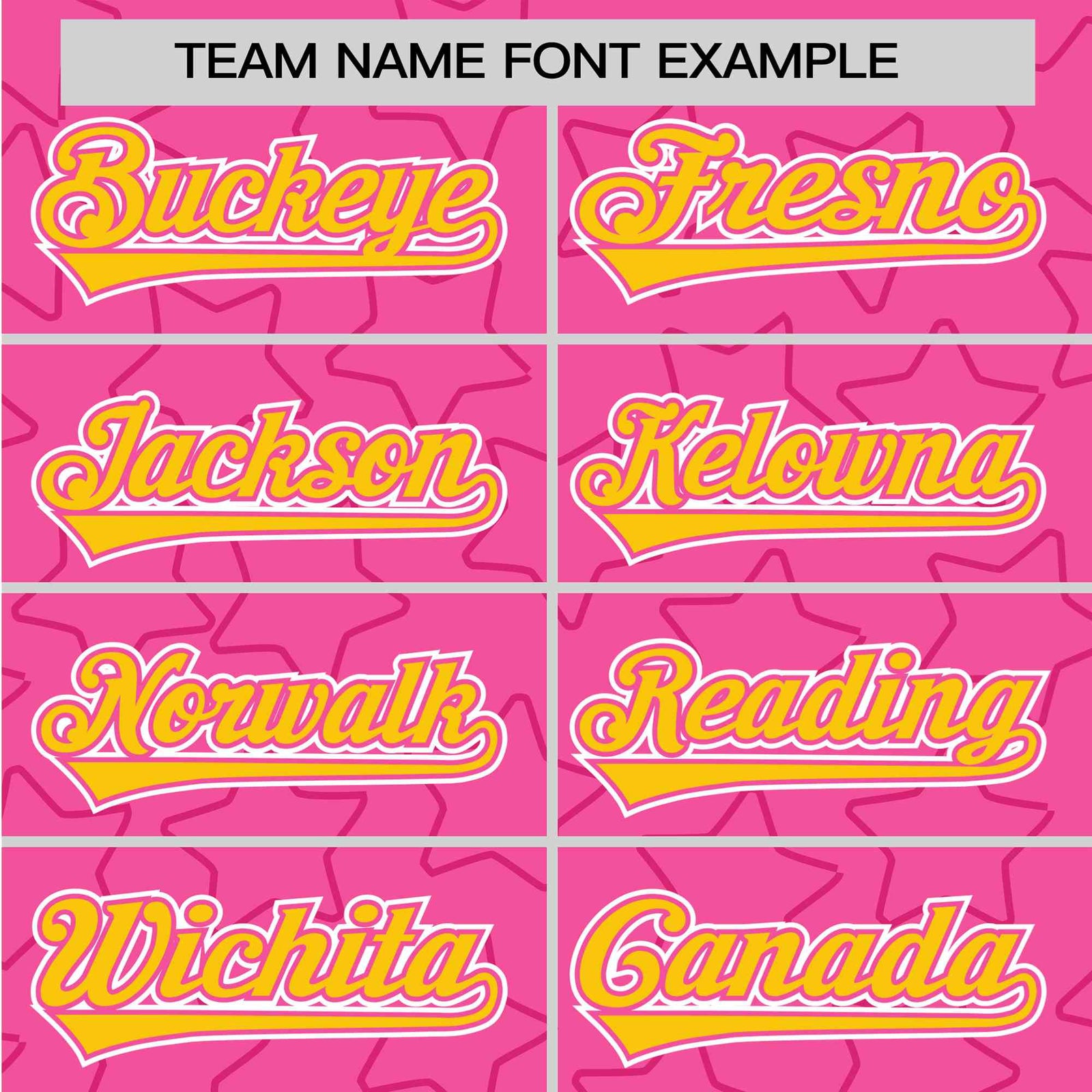 Custom Star Pink Yellow Baseball Jersey Button Down Shirt Personalized for Adults/Youth