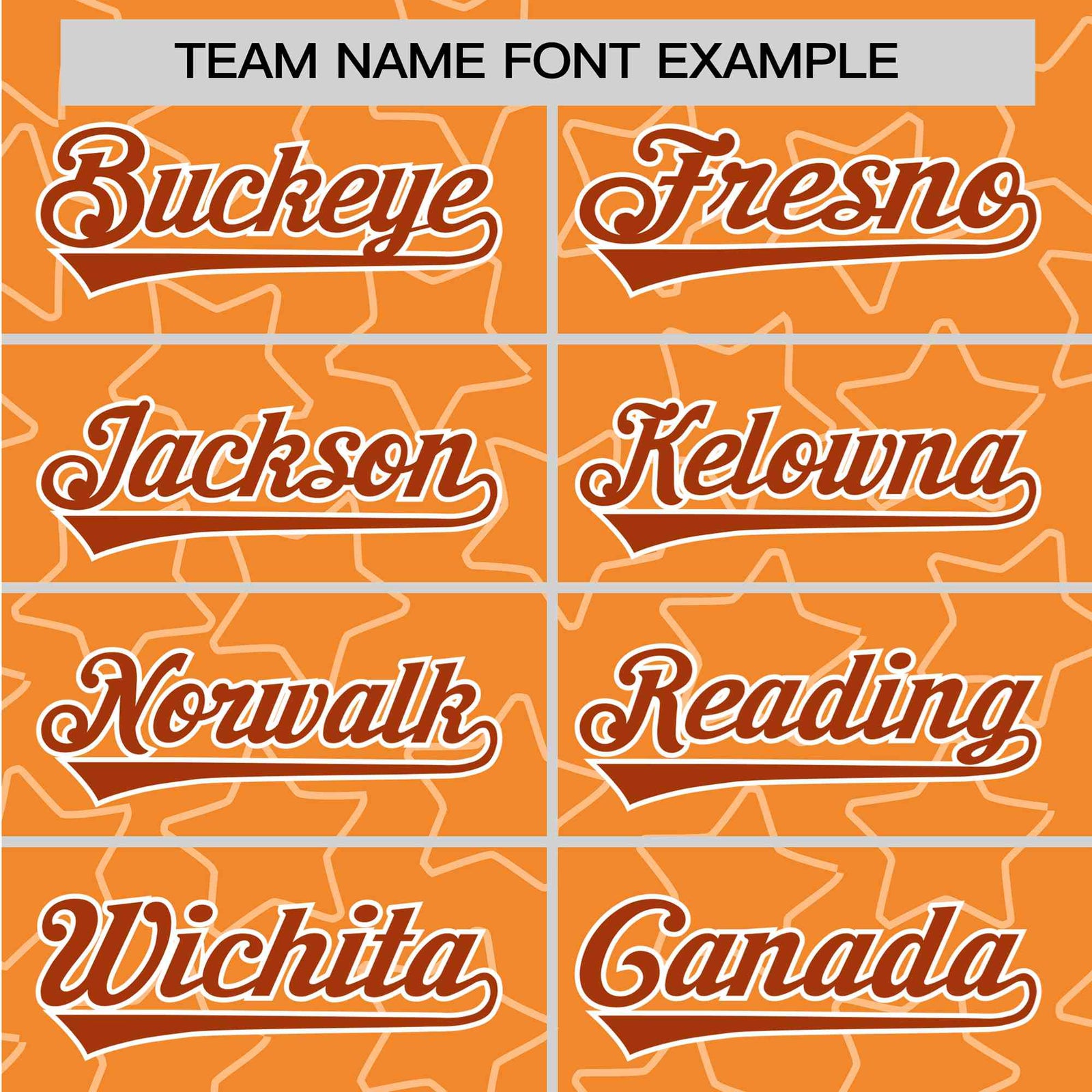 Custom Star Orange Red Baseball Jersey Button Down Shirt Personalized for Adults/Youth