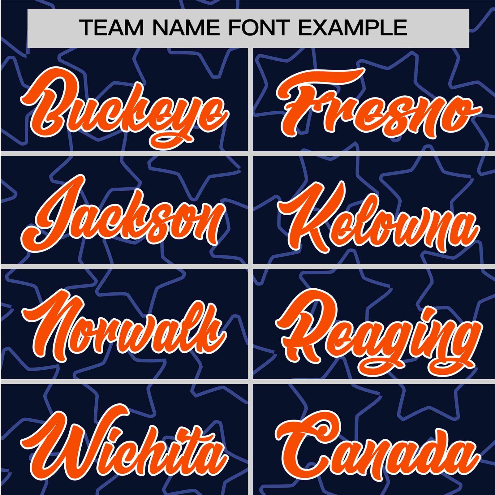 Custom Star Navy Blue Orange Baseball Jersey Button Down Shirt Personalized for Adults/Youth