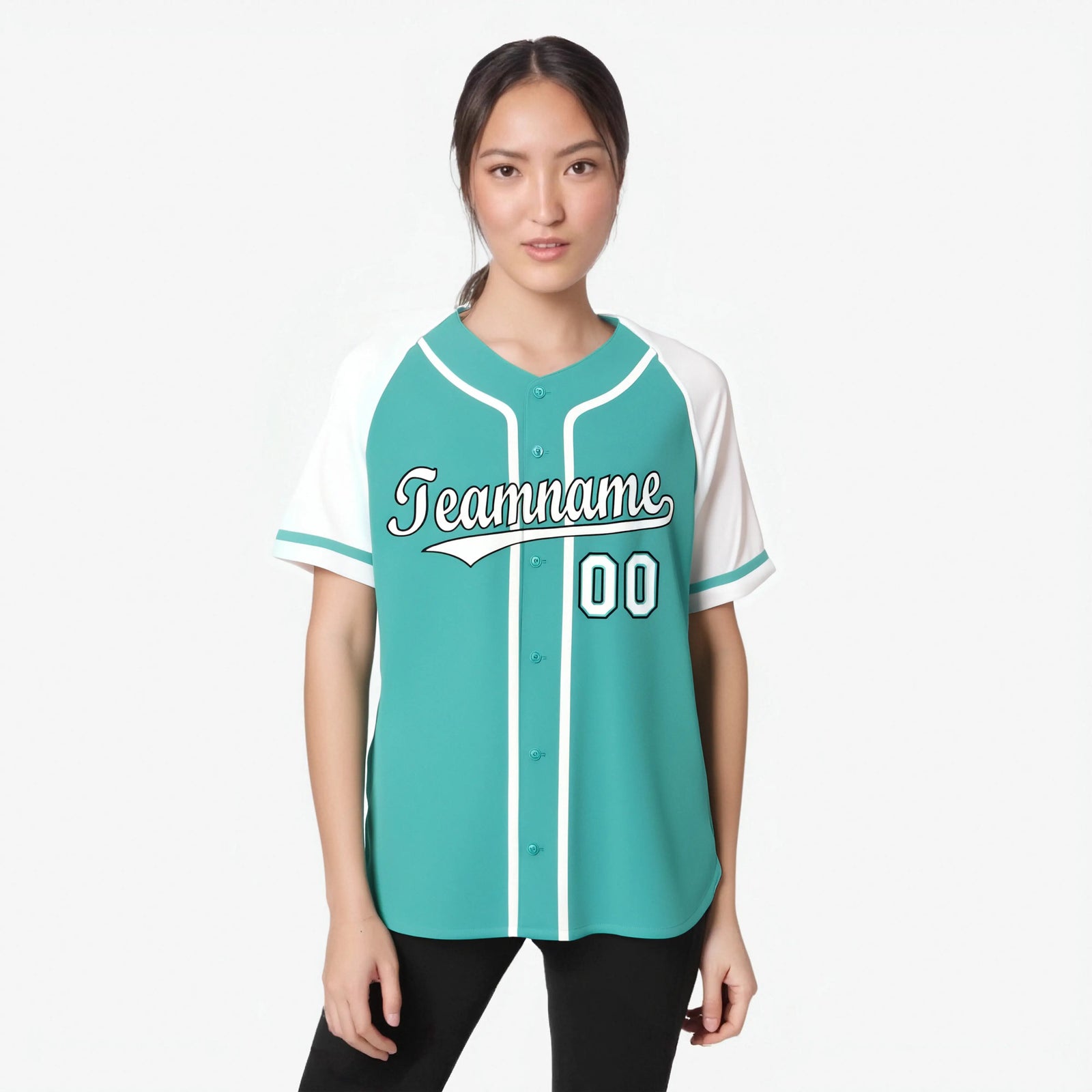 Custom Bright Green White Authentic Raglan Sleeves Baseball Jersey