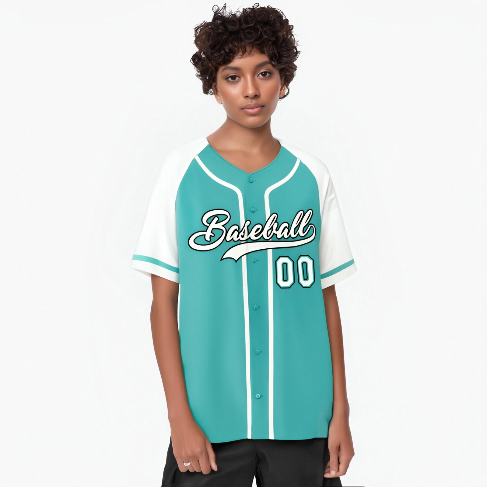 Custom Bright Green White Authentic Raglan Sleeves Baseball Jersey