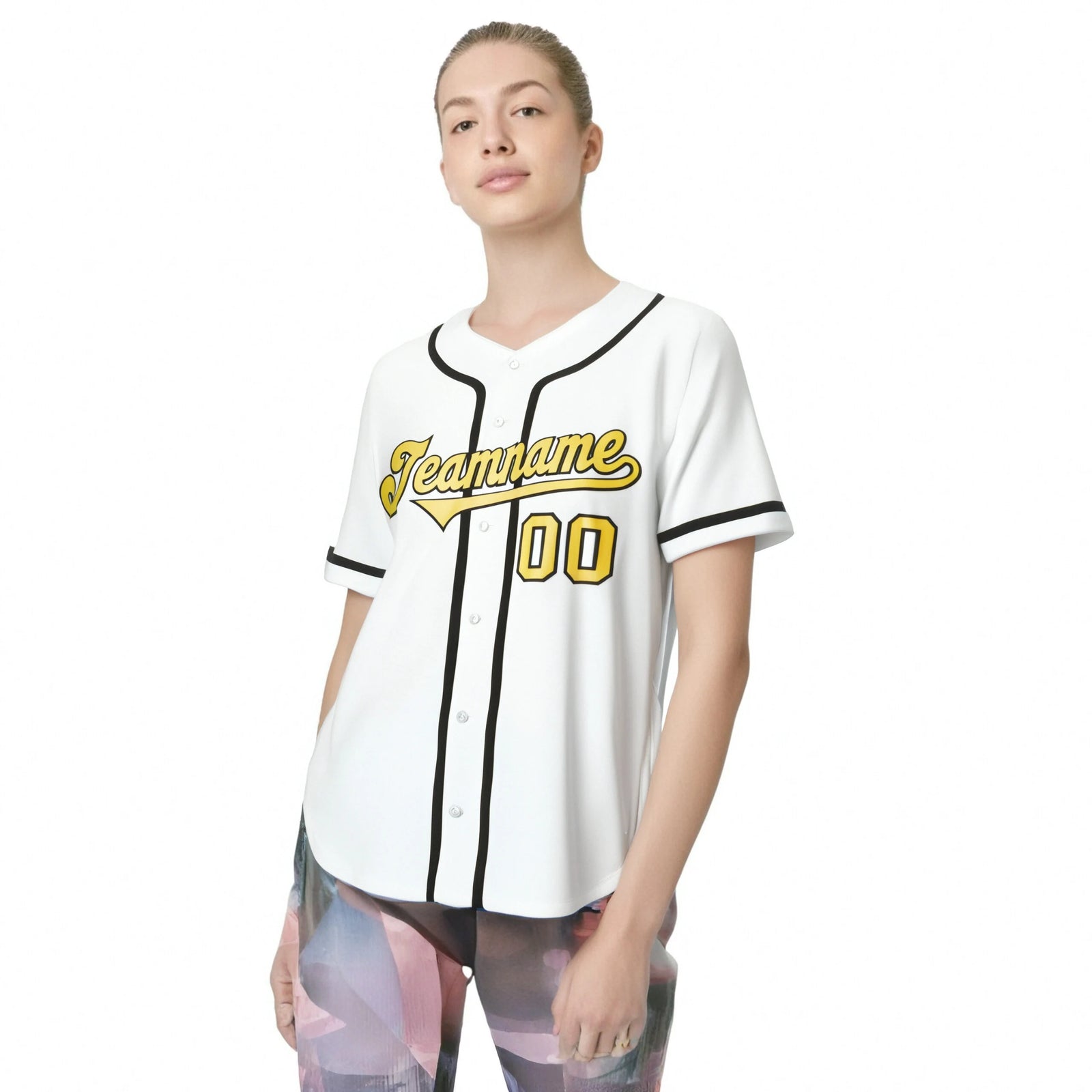 Custom White Glod-Black Classic Style Authentic Baseball Jersey