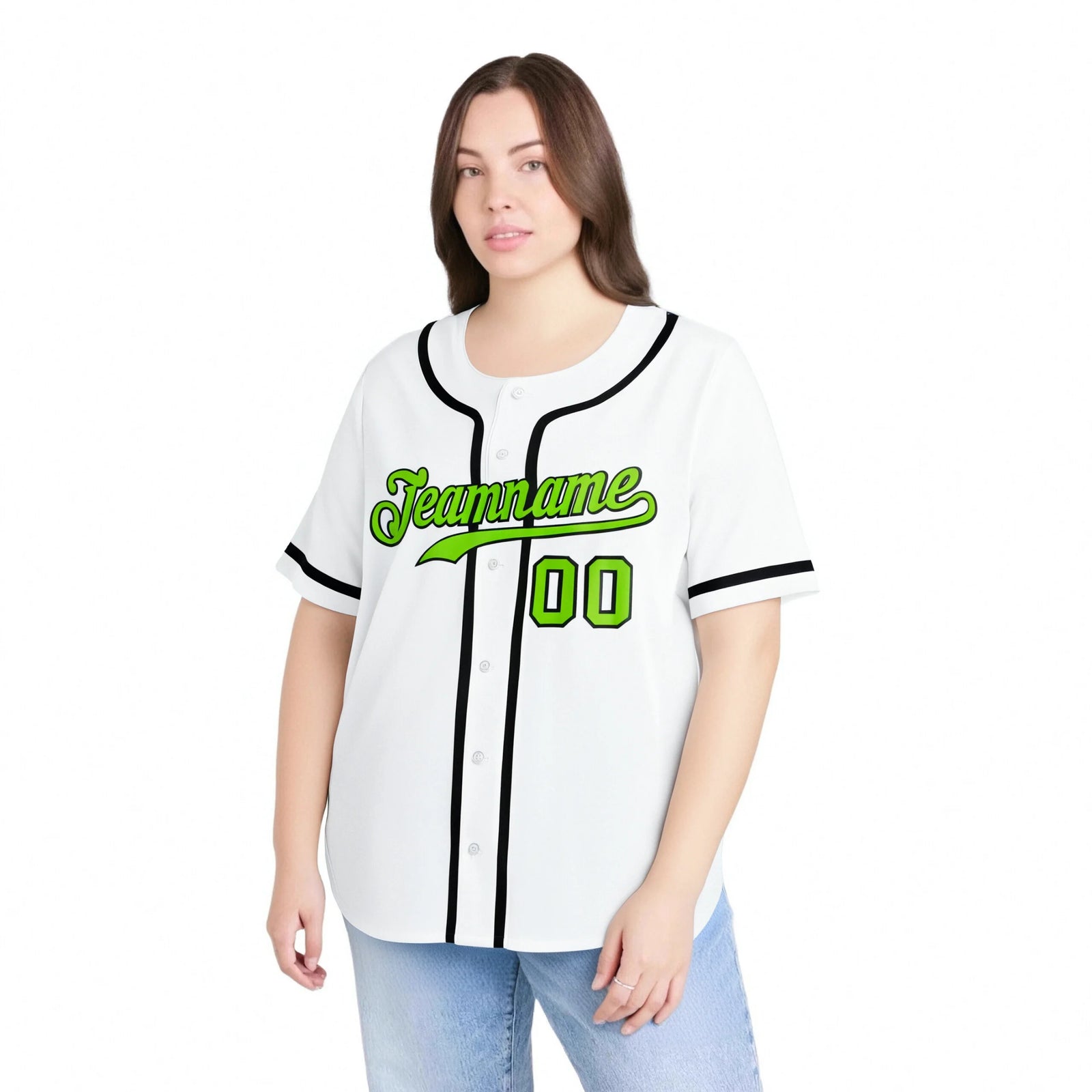 Custom White Neon Green-Black Classic Style Authentic Baseball Jersey