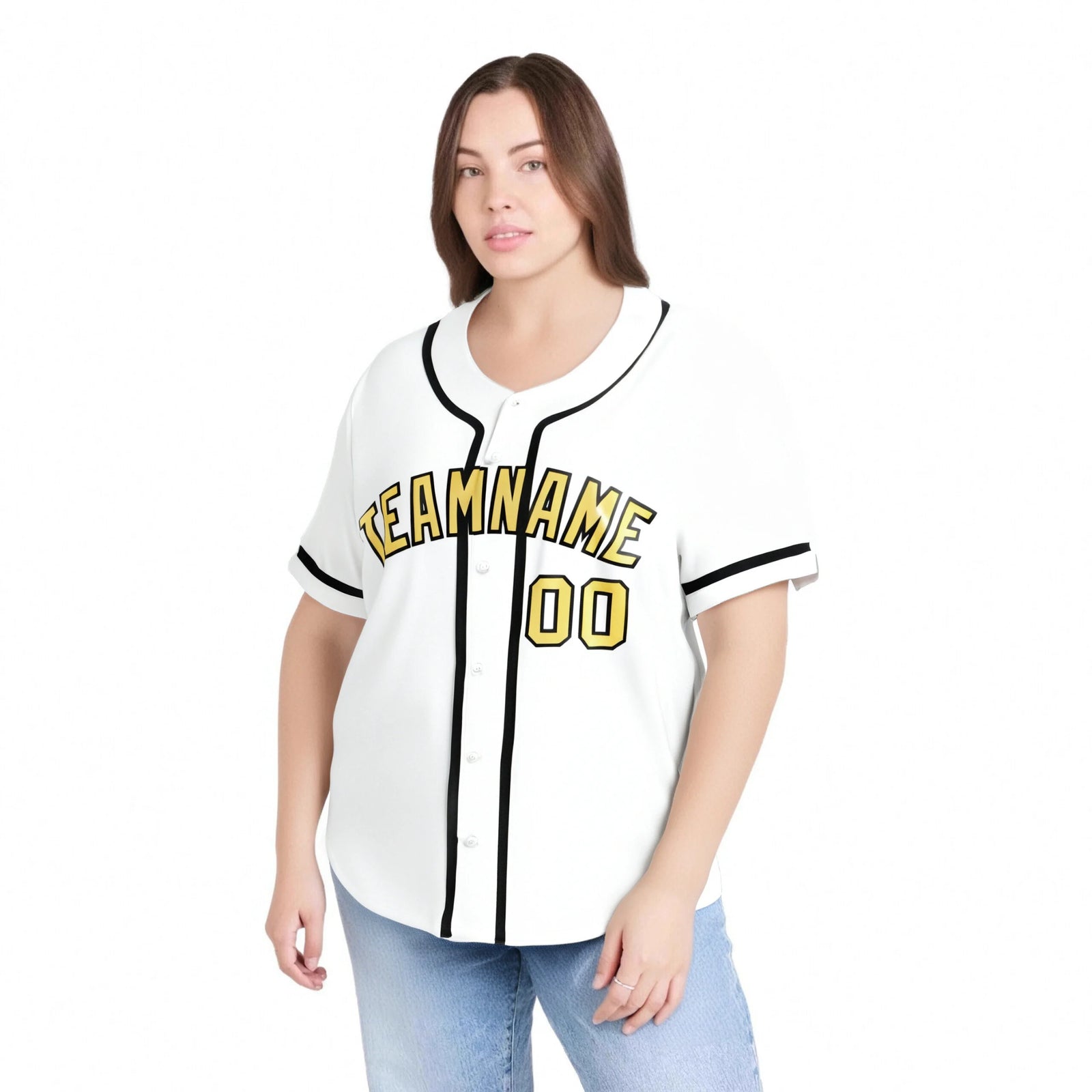 Custom White Glod-Black Classic Style Authentic Baseball Jersey