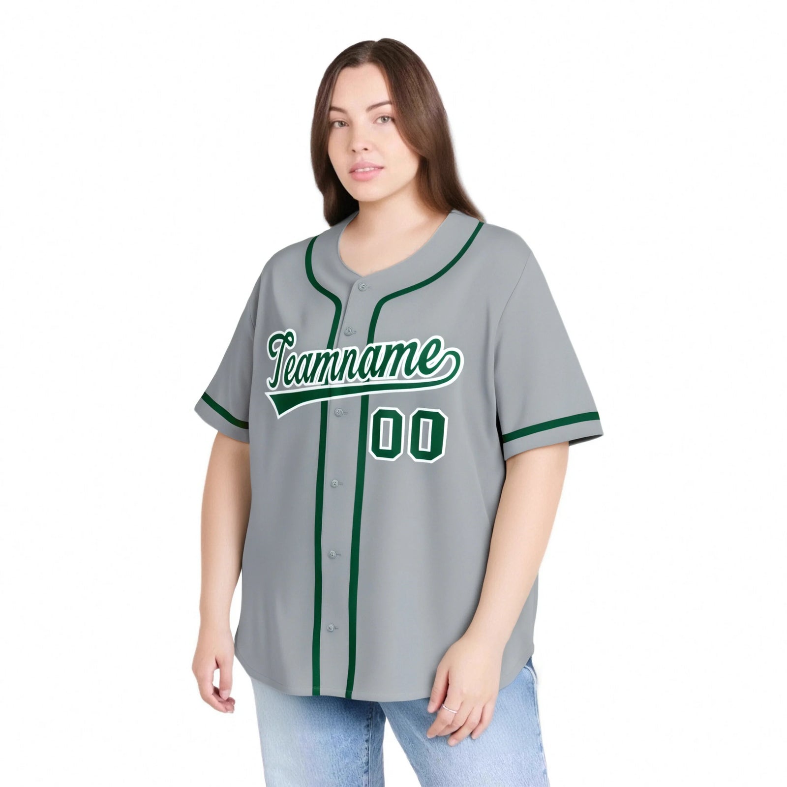 Custom Gray Kelly Green Classic Style Authentic Baseball Jersey