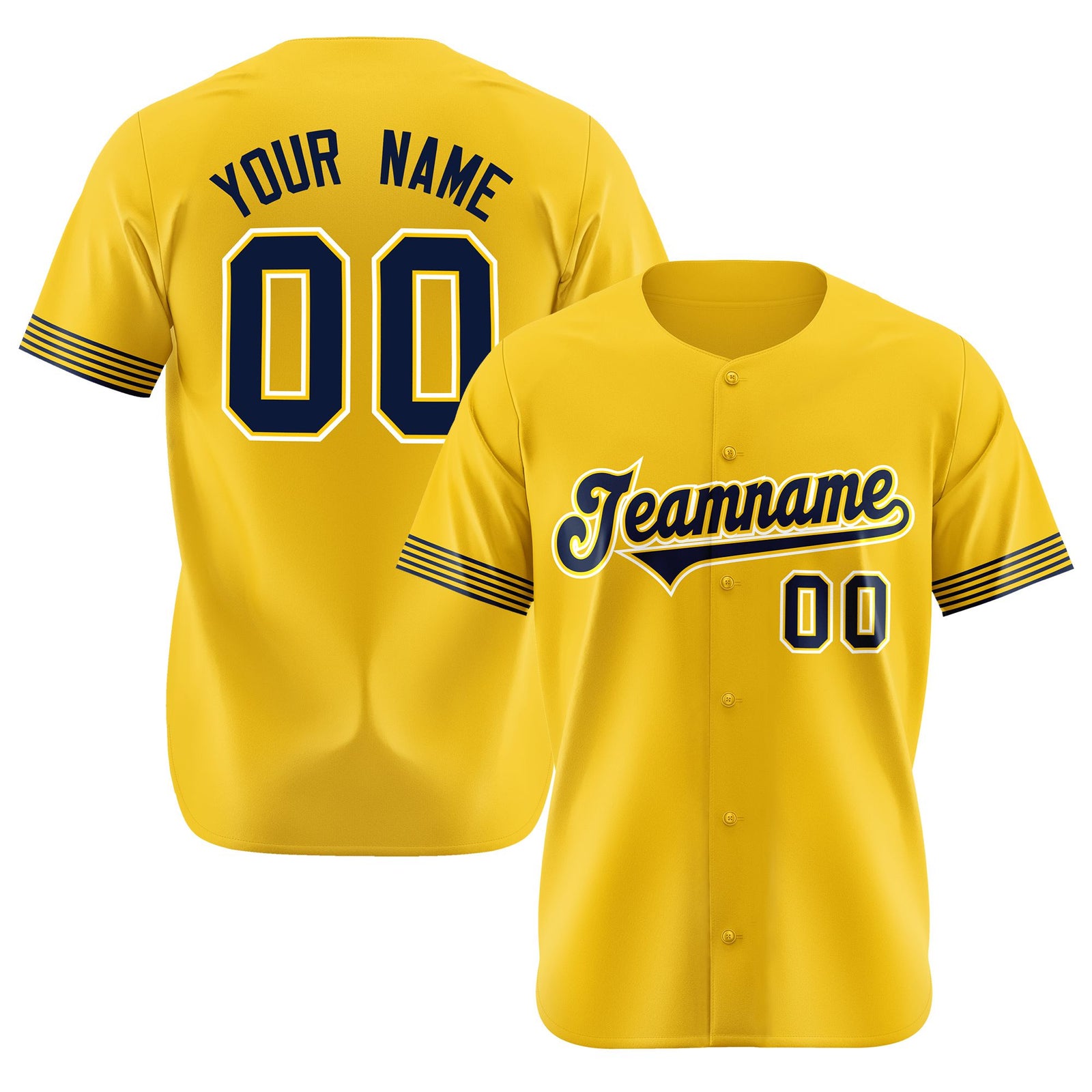 Custom Gold Purple-White Classic Style Authentic Baseball Jersey