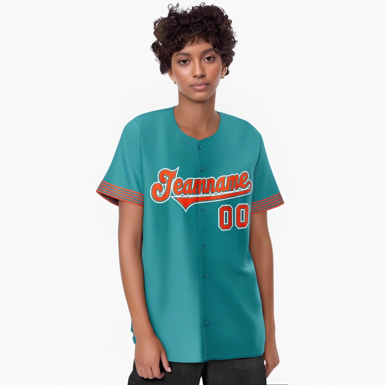 Custom Aqua Orange-White Classic Style Authentic Baseball Jersey