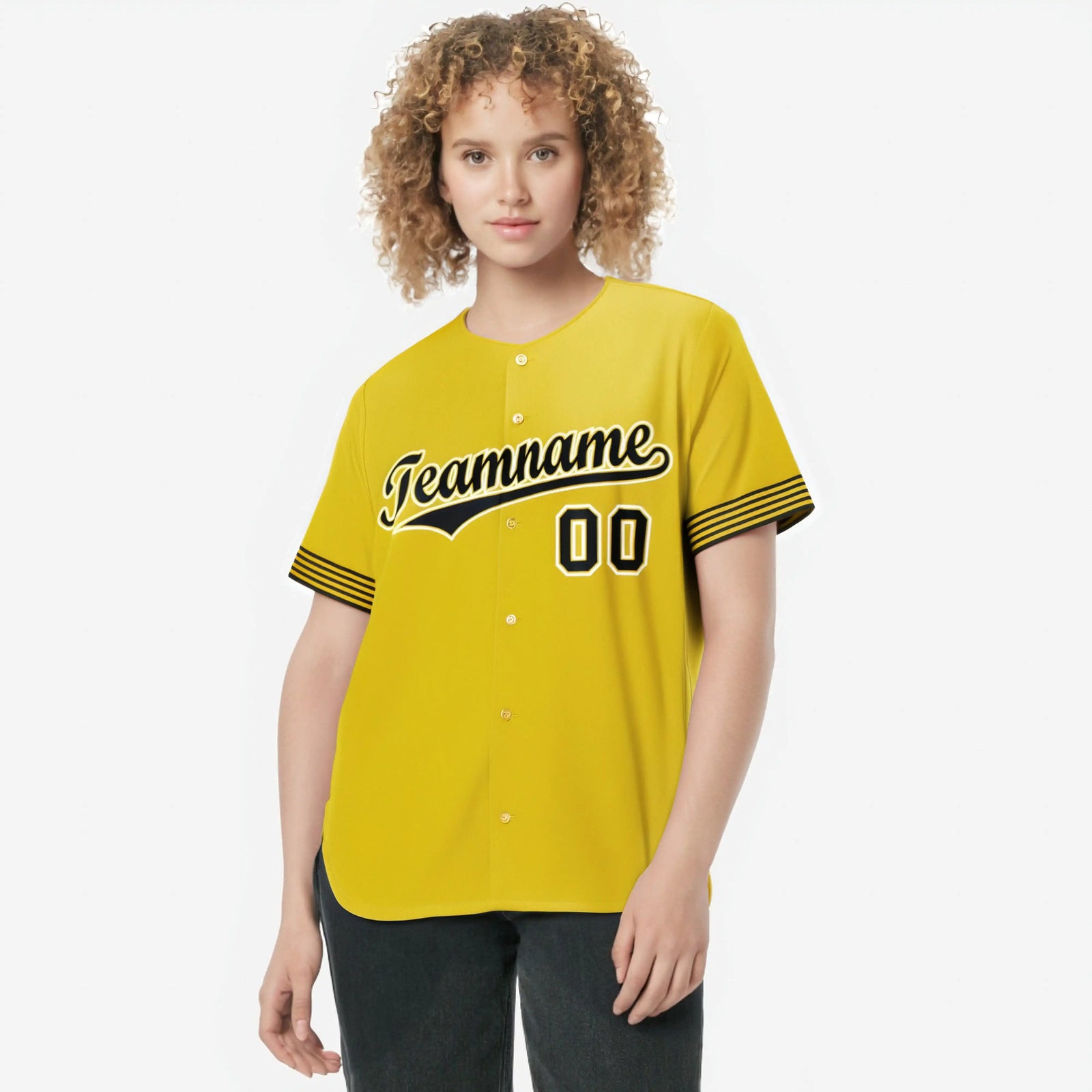 Custom Gold Black-White Classic Style Authentic Baseball Jersey