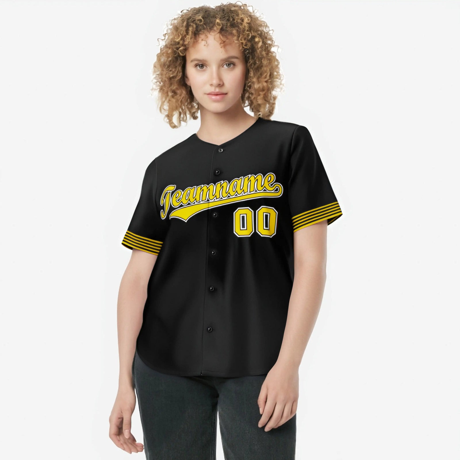 Custom Black Gold-White Classic Style Authentic Baseball Jersey