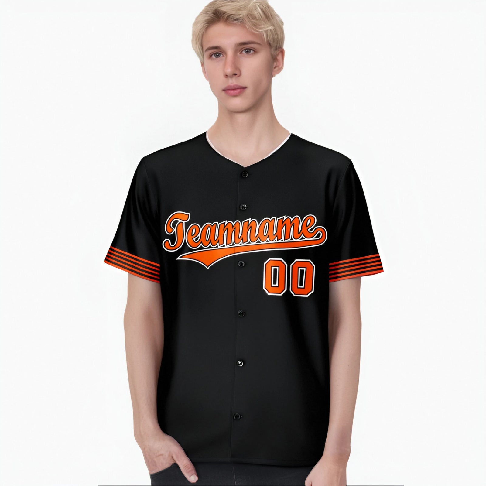 Custom Black Orange-White Classic Style Authentic Baseball Jersey
