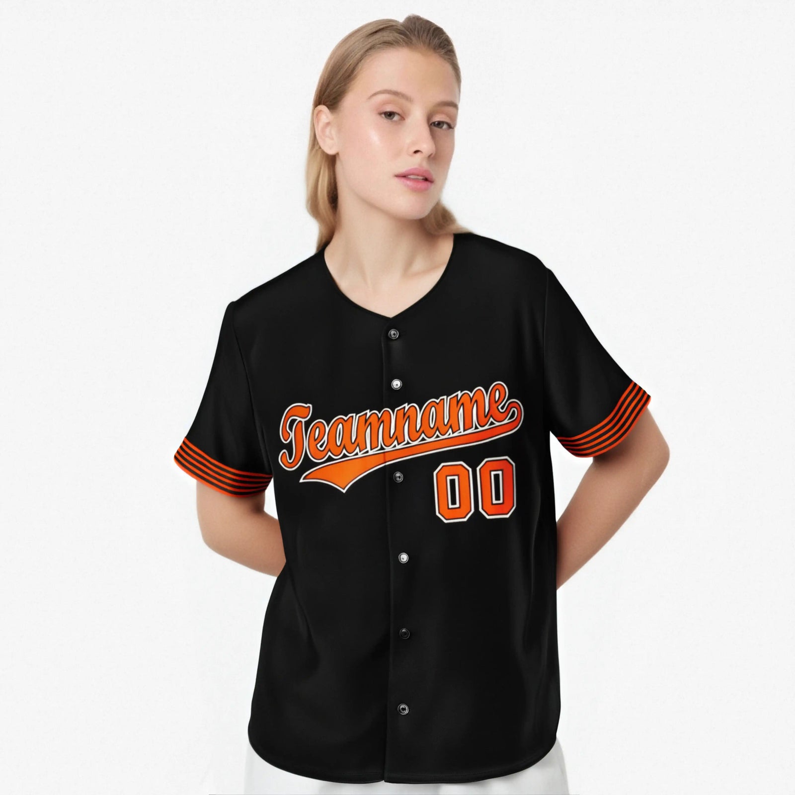 Custom Black Orange-White Classic Style Authentic Baseball Jersey
