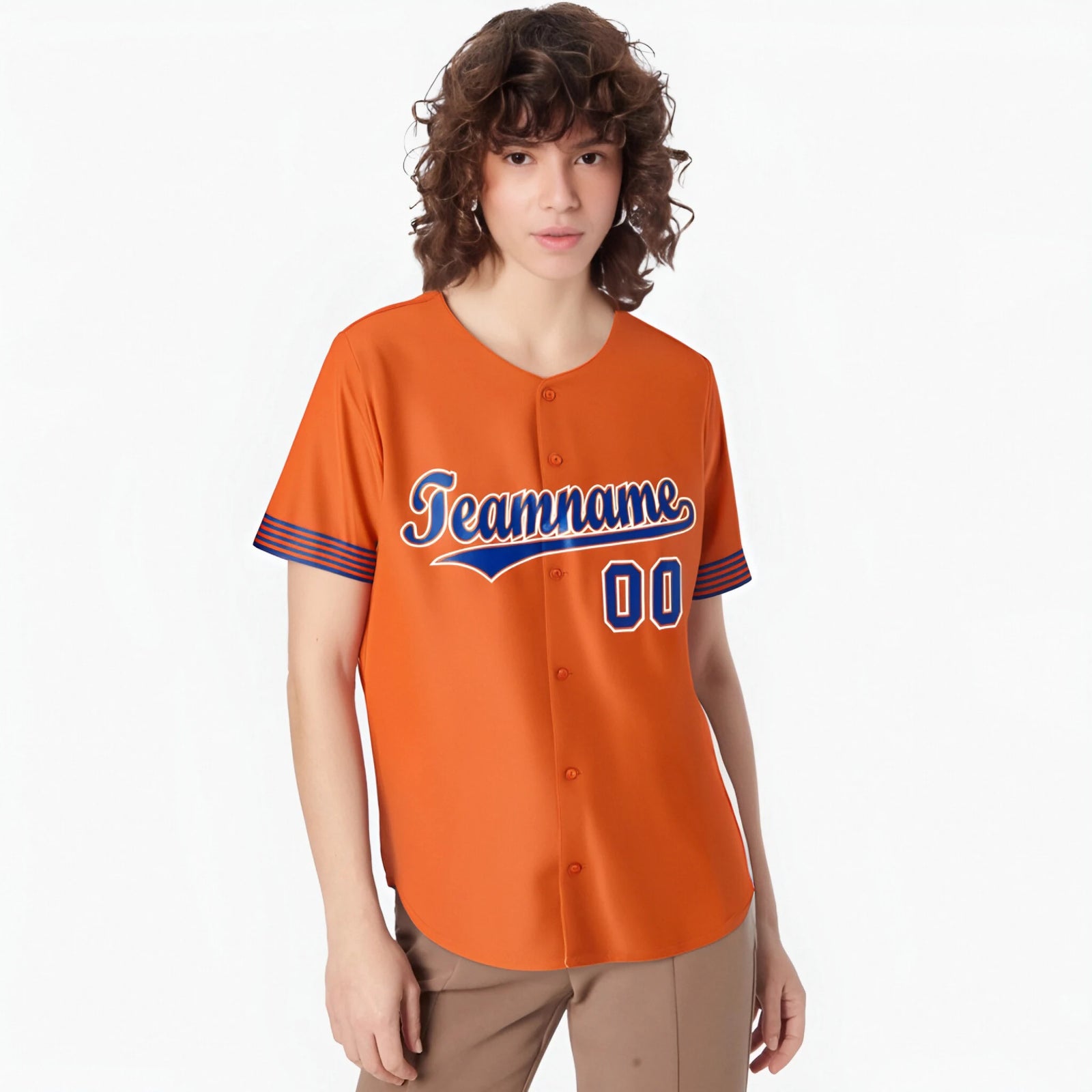 Custom Orange Royal Blue-White Classic Style Authentic Baseball Jersey