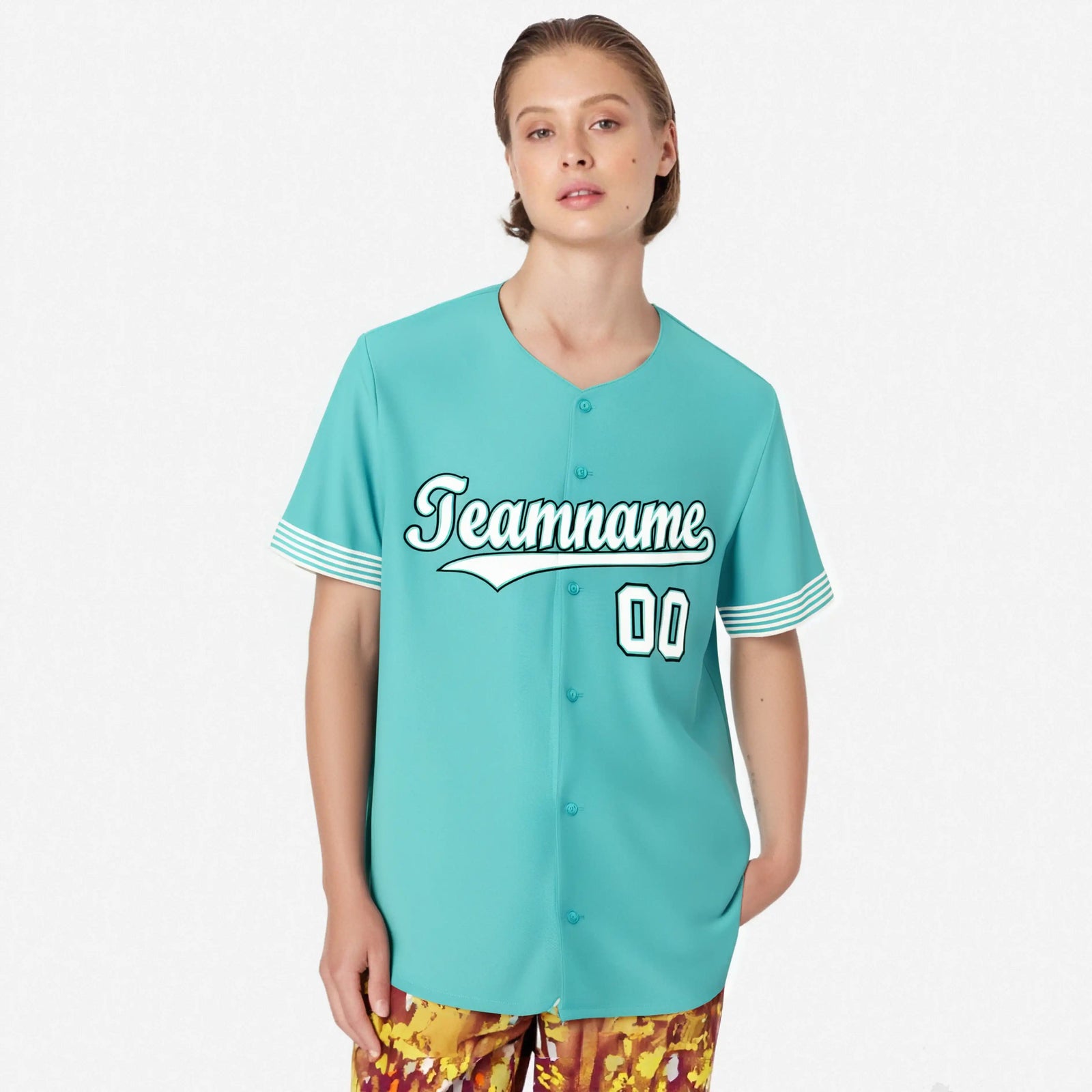 Custom Aqua White-Black Classic Style Authentic Baseball Jersey