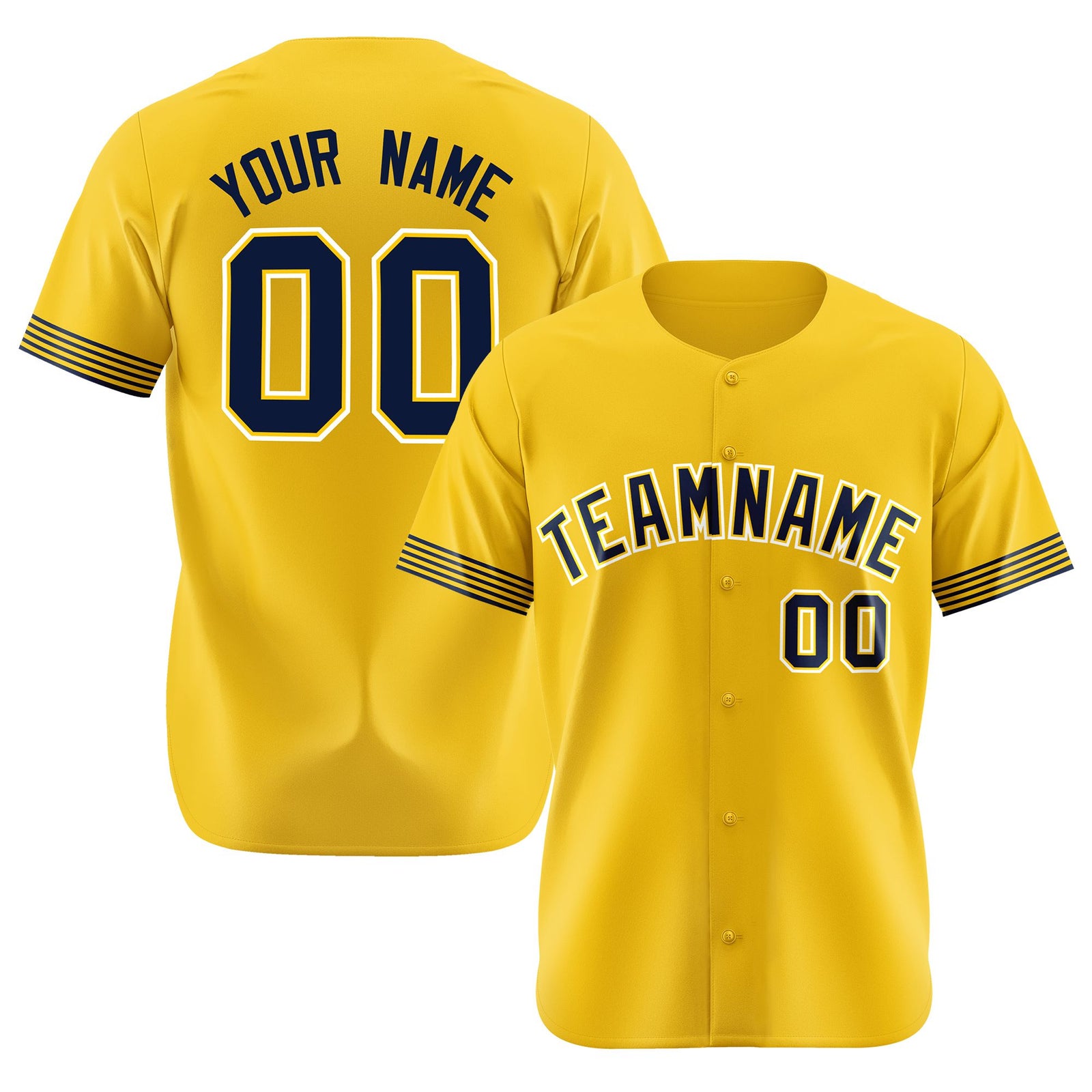 Custom Gold Purple-White Classic Style Authentic Baseball Jersey