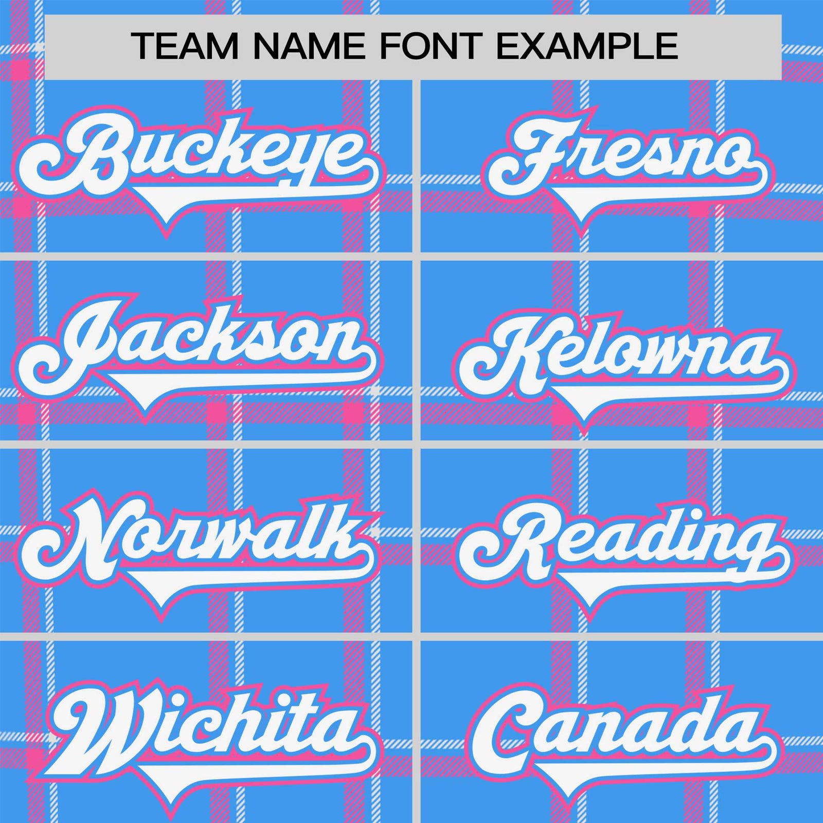 Custom Powder Blue Pink Personalized Plaid Design Authentic Baseball Jersey