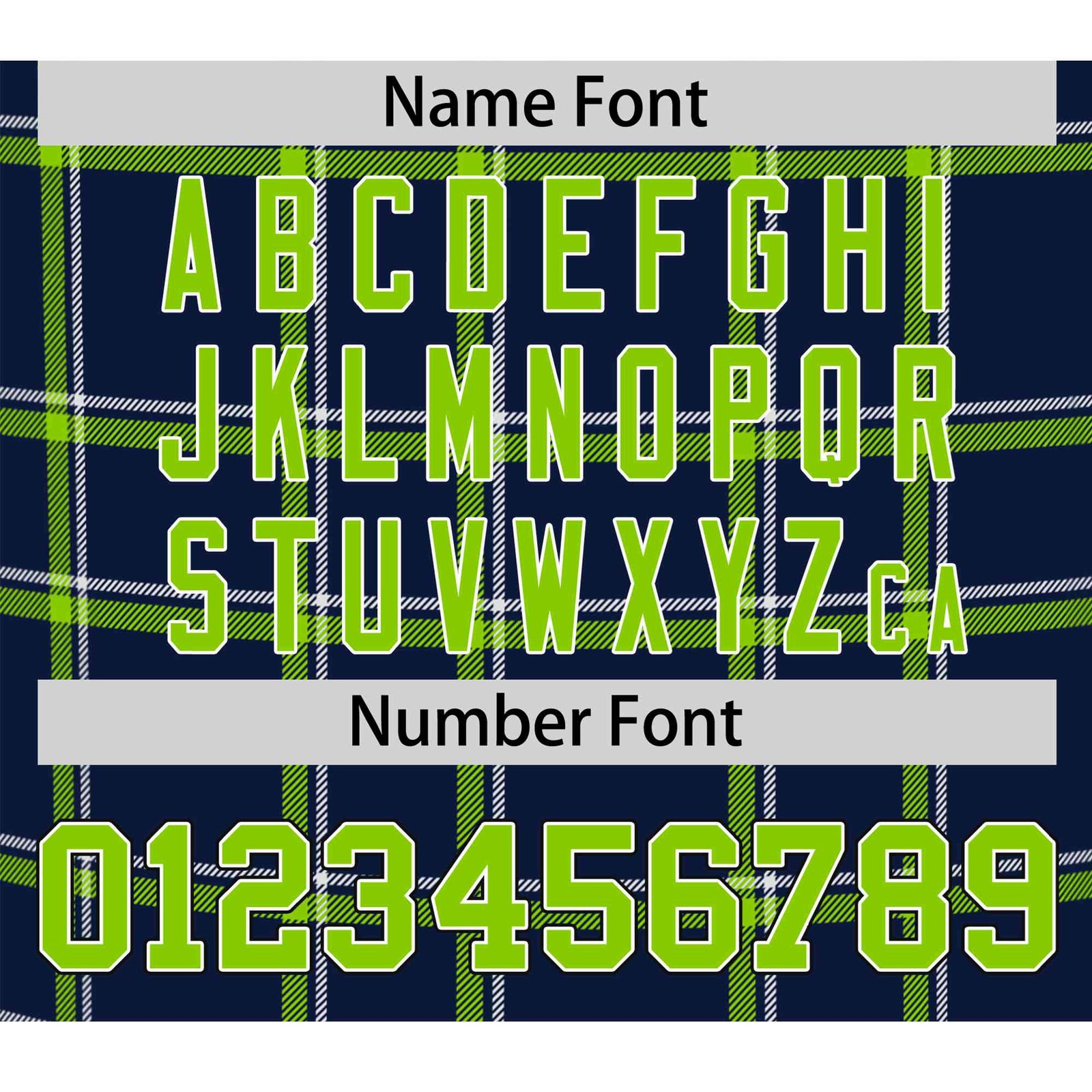 Custom Navy Neon Green Personalized Plaid Design Authentic Baseball Jersey