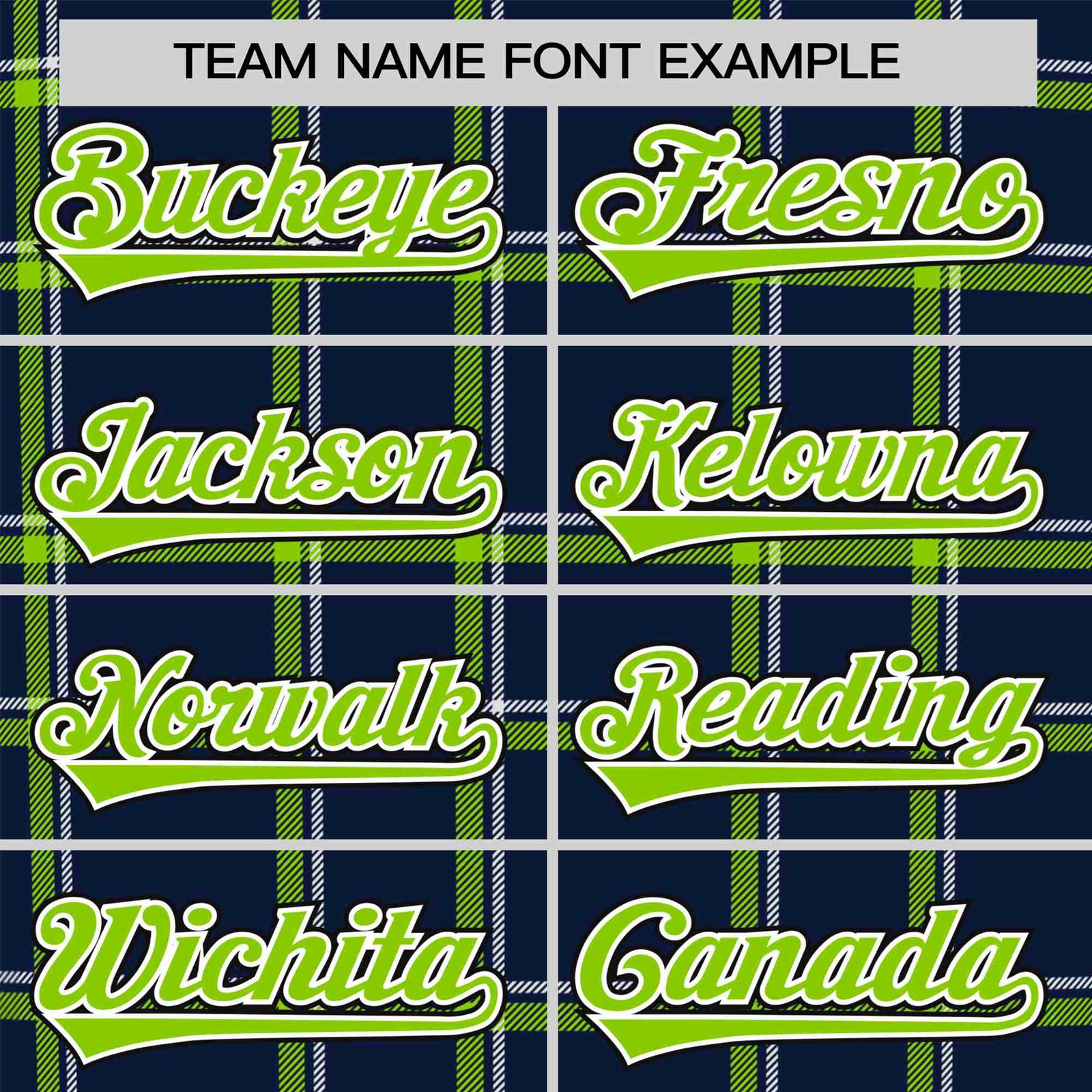 Custom Navy Neon Green Personalized Plaid Design Authentic Baseball Jersey