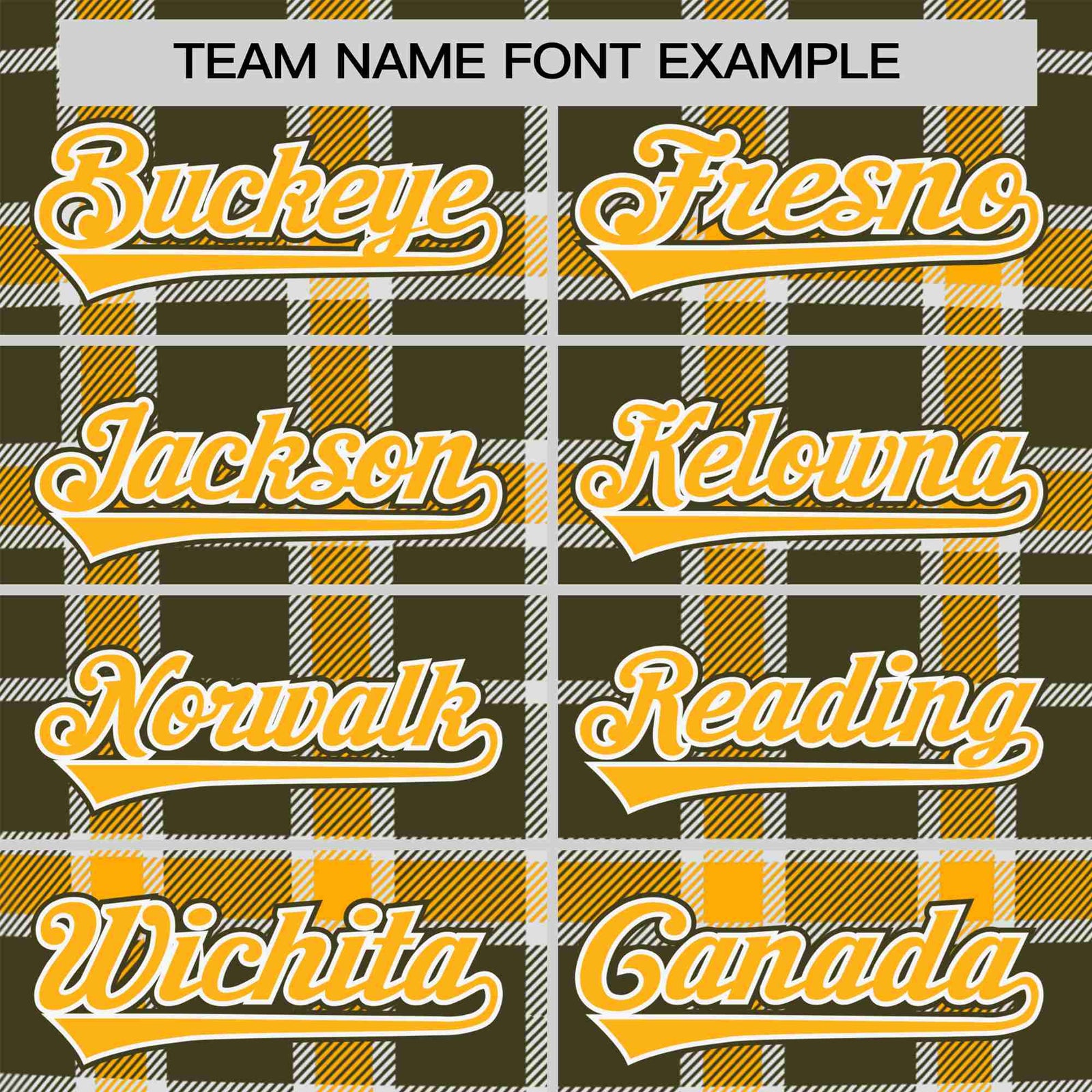 Custom Yellow Dark Gray Personalized Plaid Design Authentic Baseball Jersey