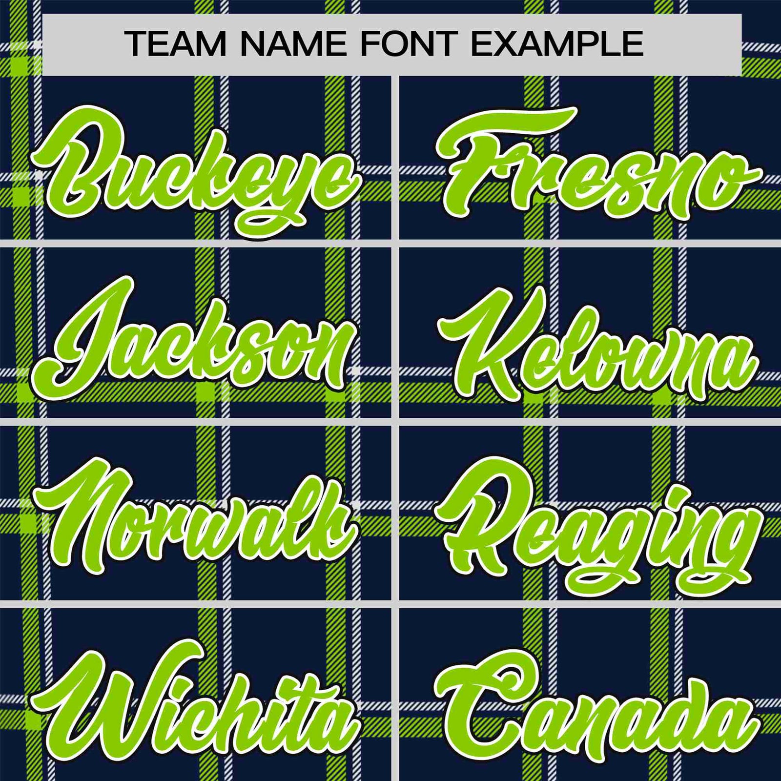 Custom Navy Neon Green Personalized Plaid Design Authentic Baseball Jersey