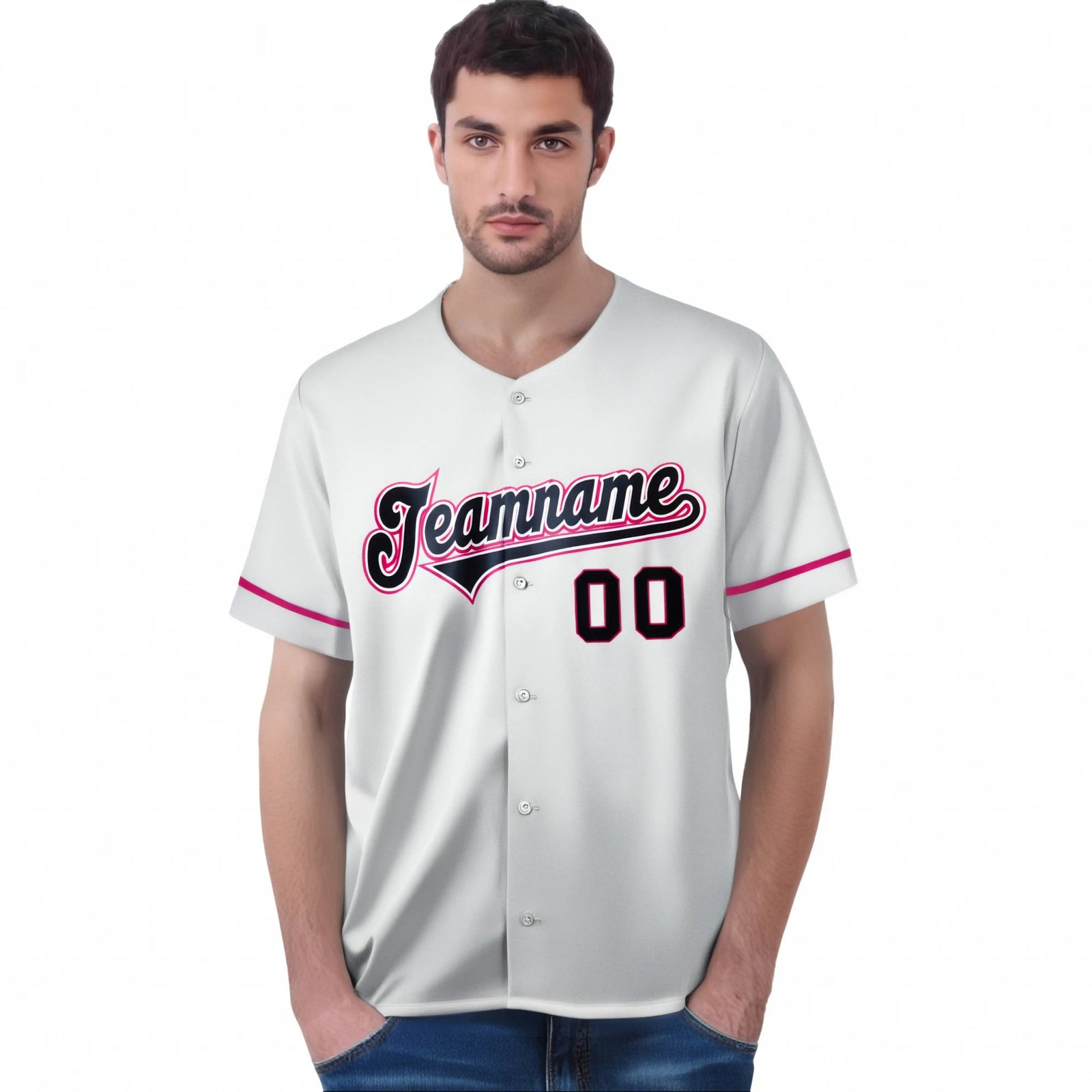 Custom White Gray Gradient Fashion Design Authentic Baseball Jersey