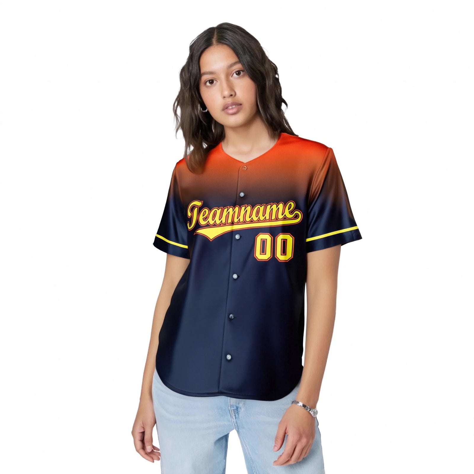 Custom Navy Munsell Gradient Fashion Design Authentic Baseball Jersey