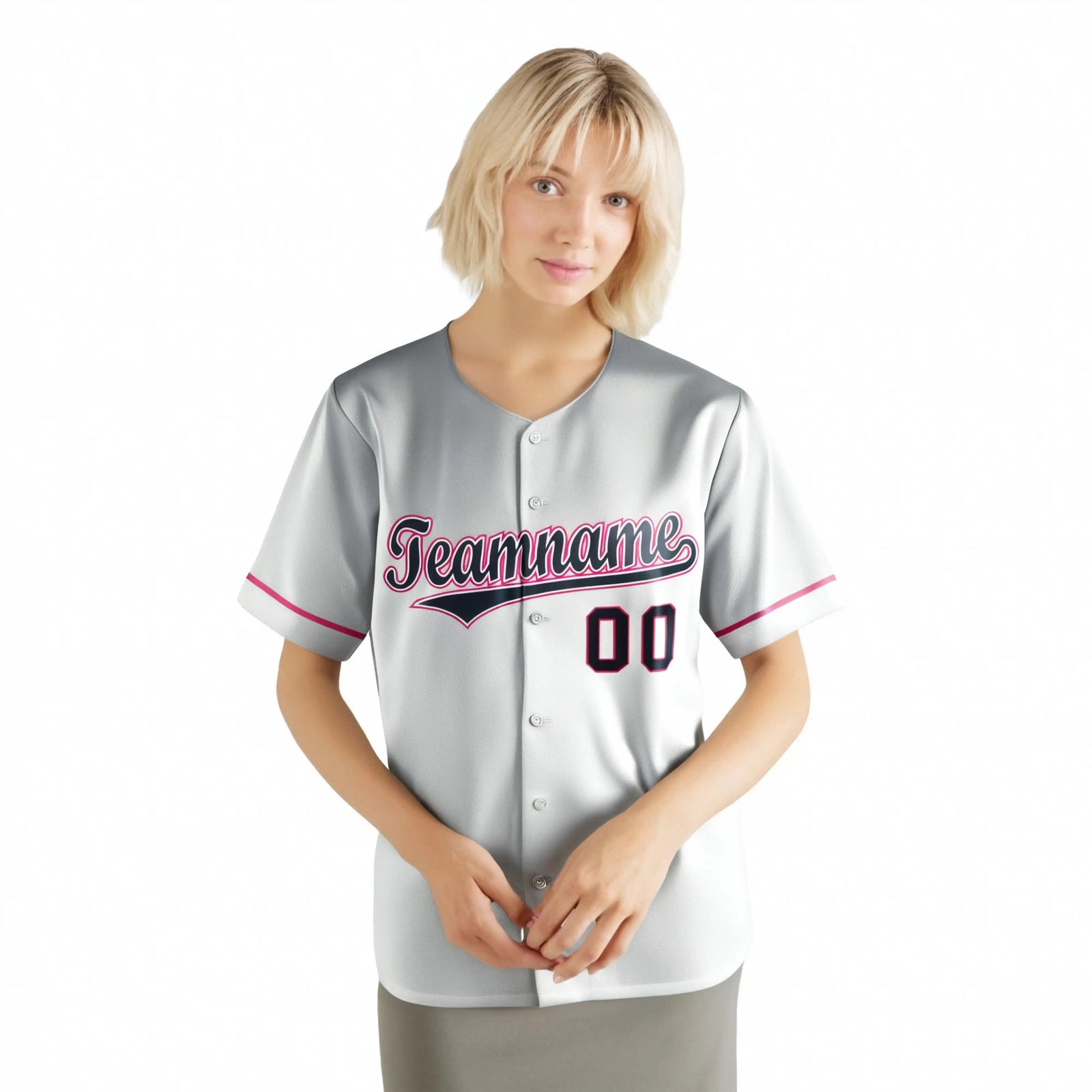 Custom White Gray Gradient Fashion Design Authentic Baseball Jersey