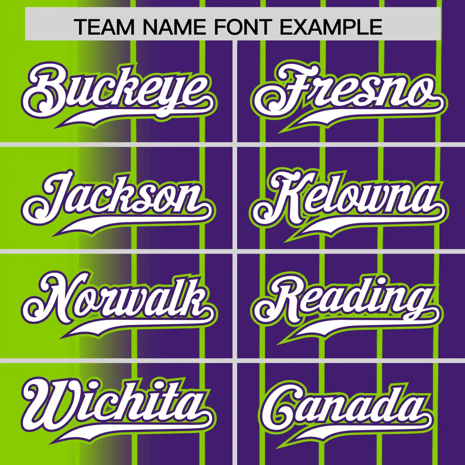 Custom Neon Green Purple Pinstripe White Authentic Baseball Jersey