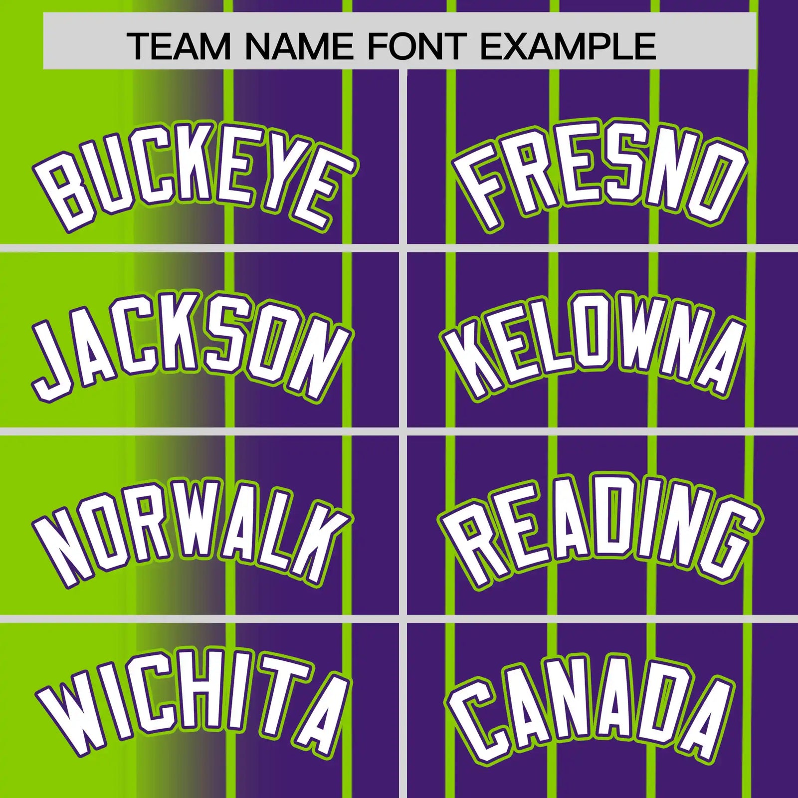 Custom Neon Green Purple Pinstripe White Authentic Baseball Jersey