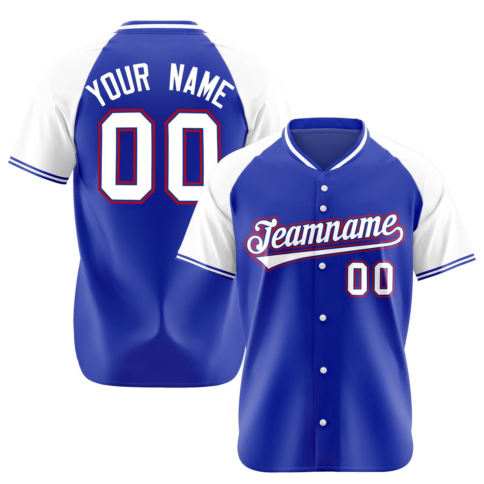 Custom Purple White Red Authentic Colored Buttons Baseball Jersey