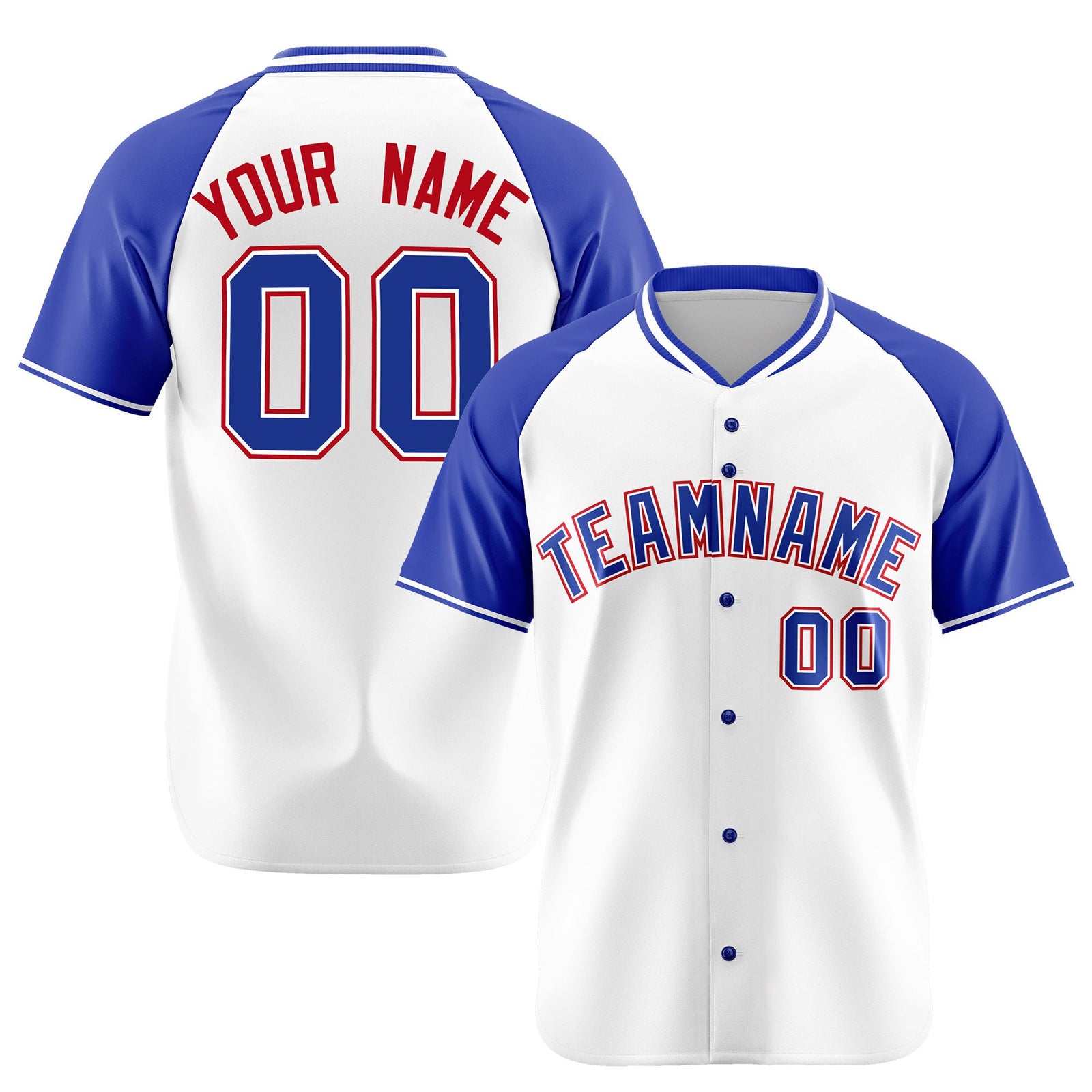 Custom White Blue Burgundy Authentic Colored Buttons Baseball Jersey