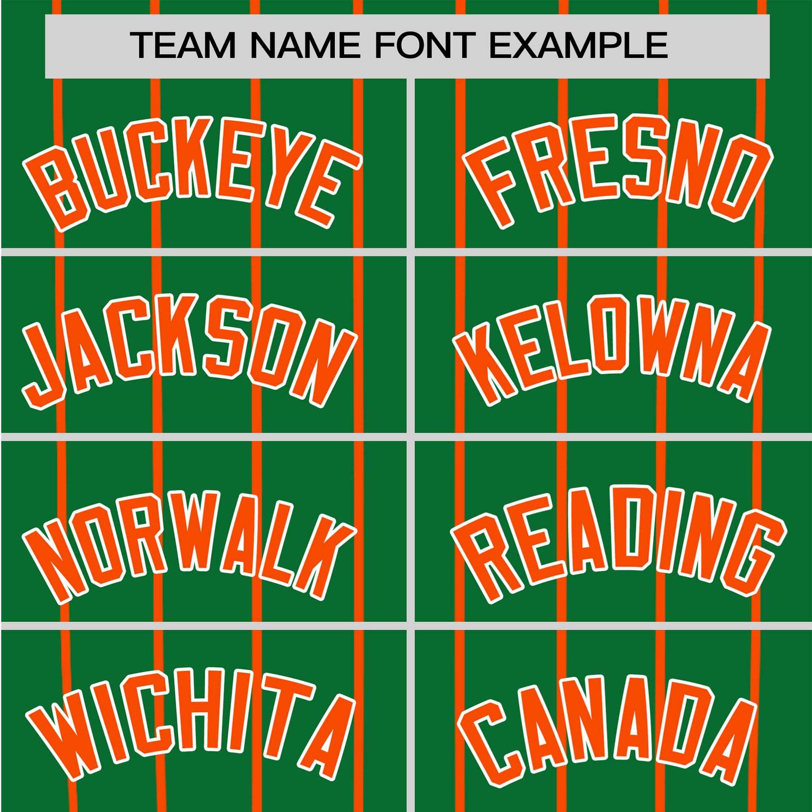 Custom Kelly Green Orange Pinstripe Authentic Raglan Sleeves Baseball Jersey