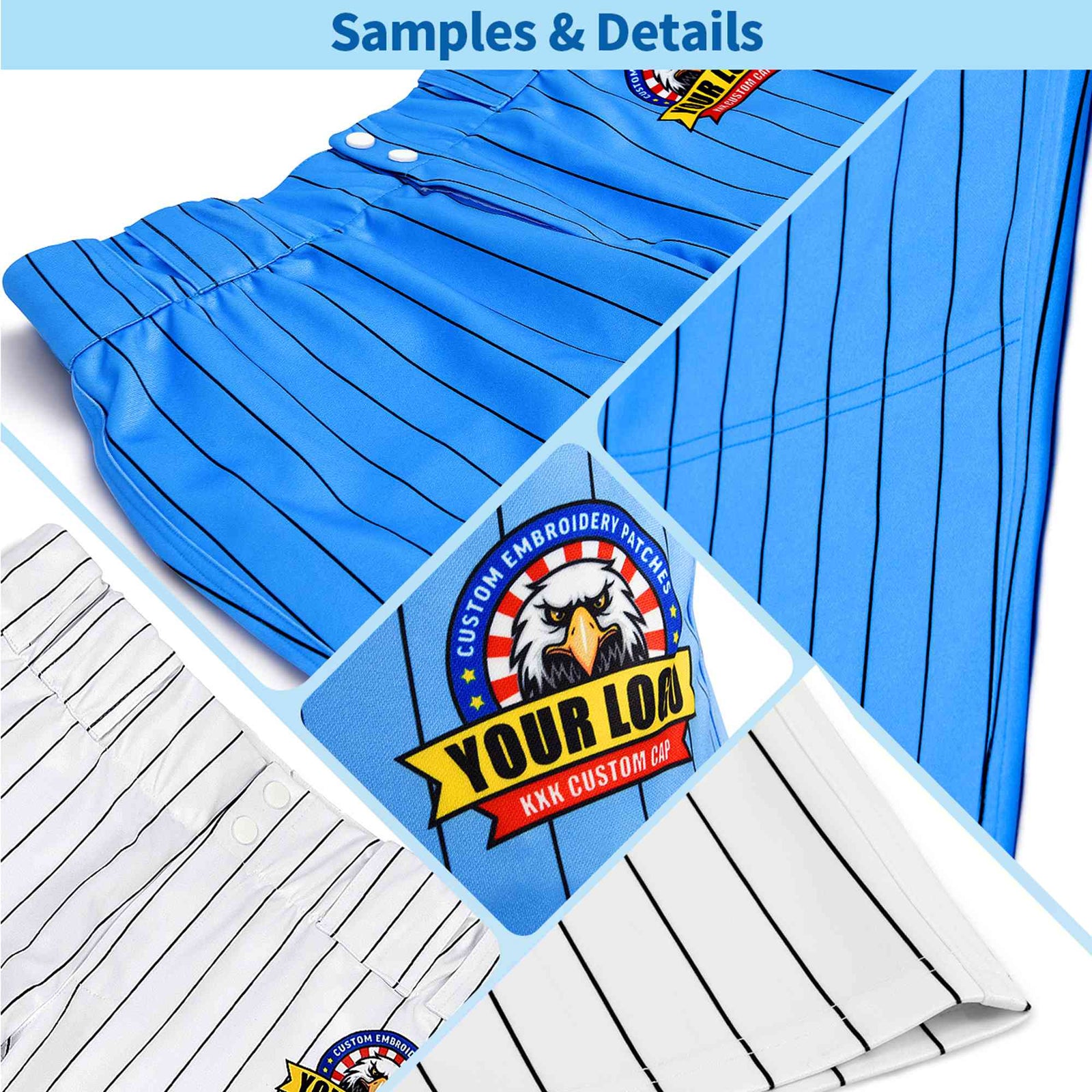 Custom Black Gray-Royal Blue-Gray Classic Fit Stretch Practice Loose-fit Baseball Pants