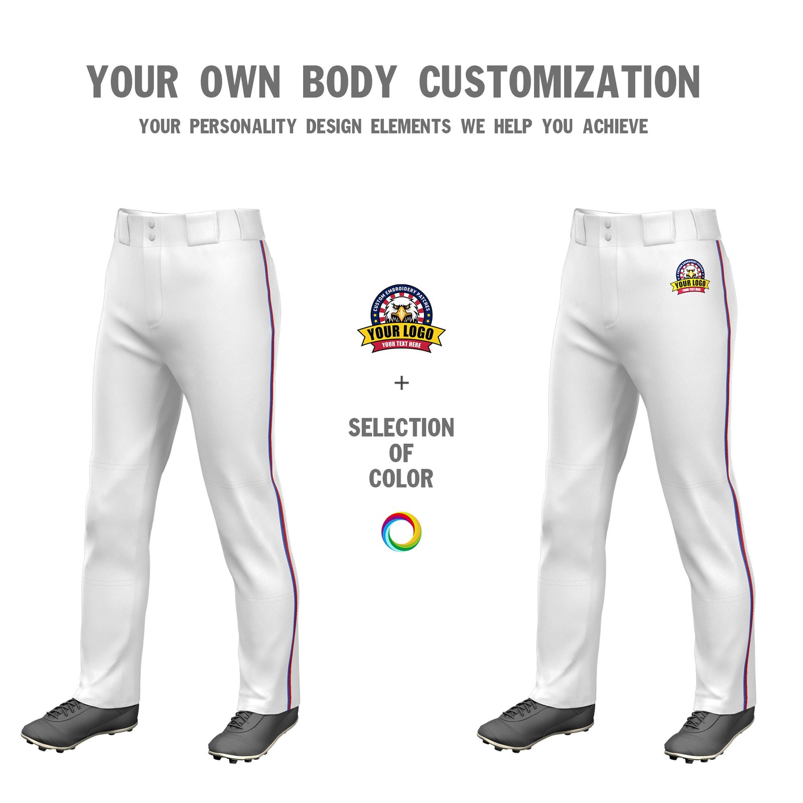 Custom White Royal Blue-Red Classic Fit Stretch Practice Loose-fit Baseball