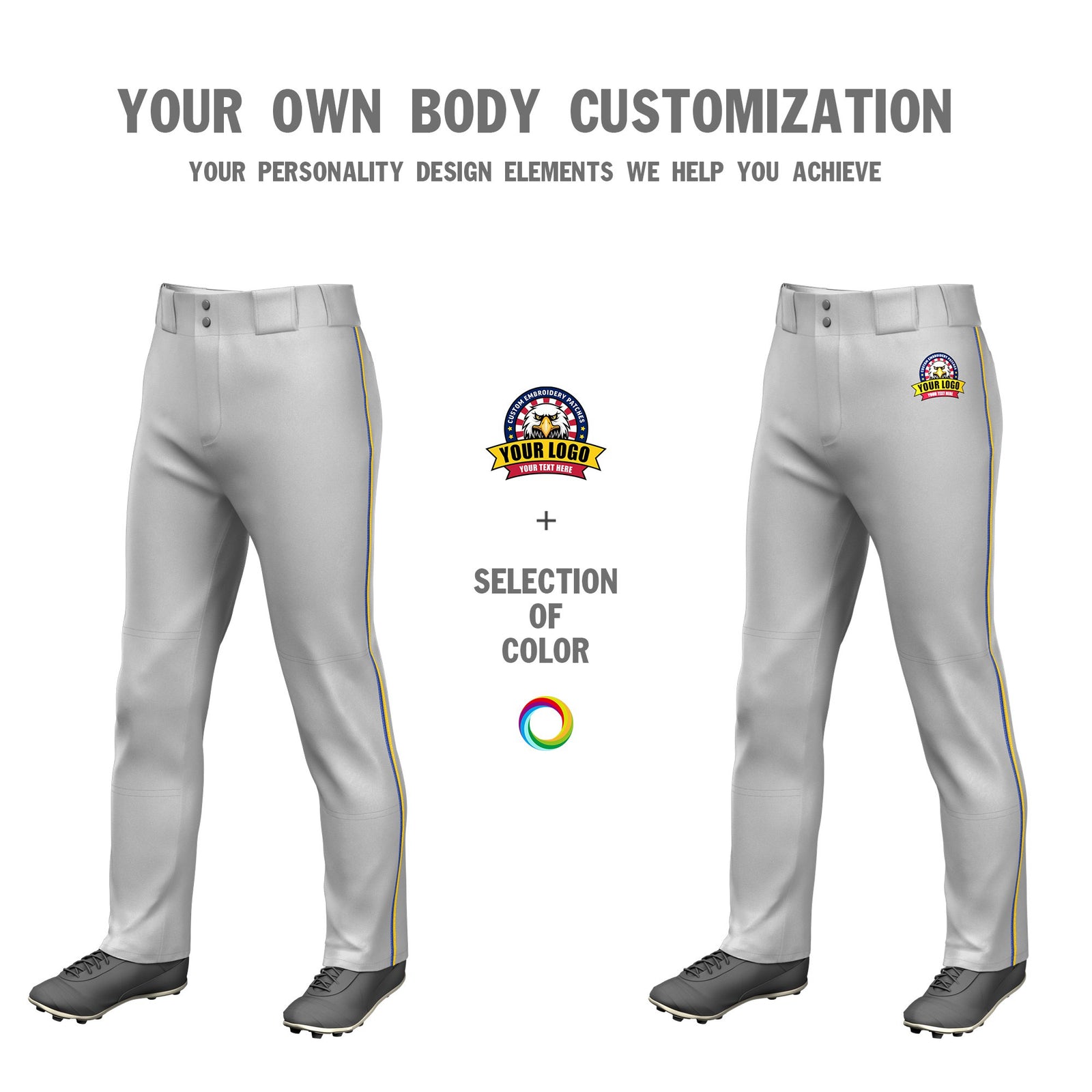 Custom Gray Royal Blue-Gold01 Classic Fit Stretch Practice Loose-fit Baseball