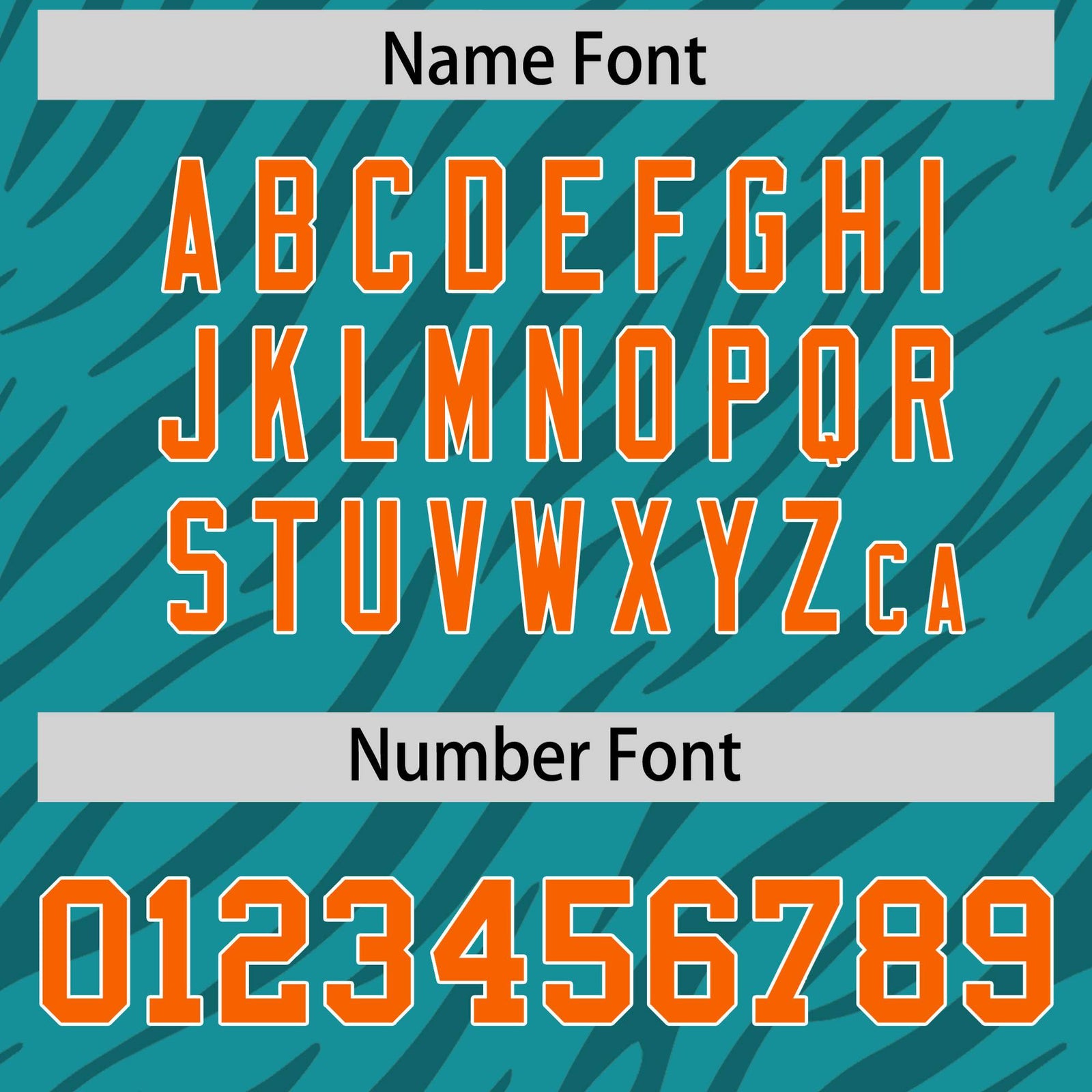 Custom Aqua Orange Personalized Tiger Stripe Graffiti Pattern Authentic Football Jersey