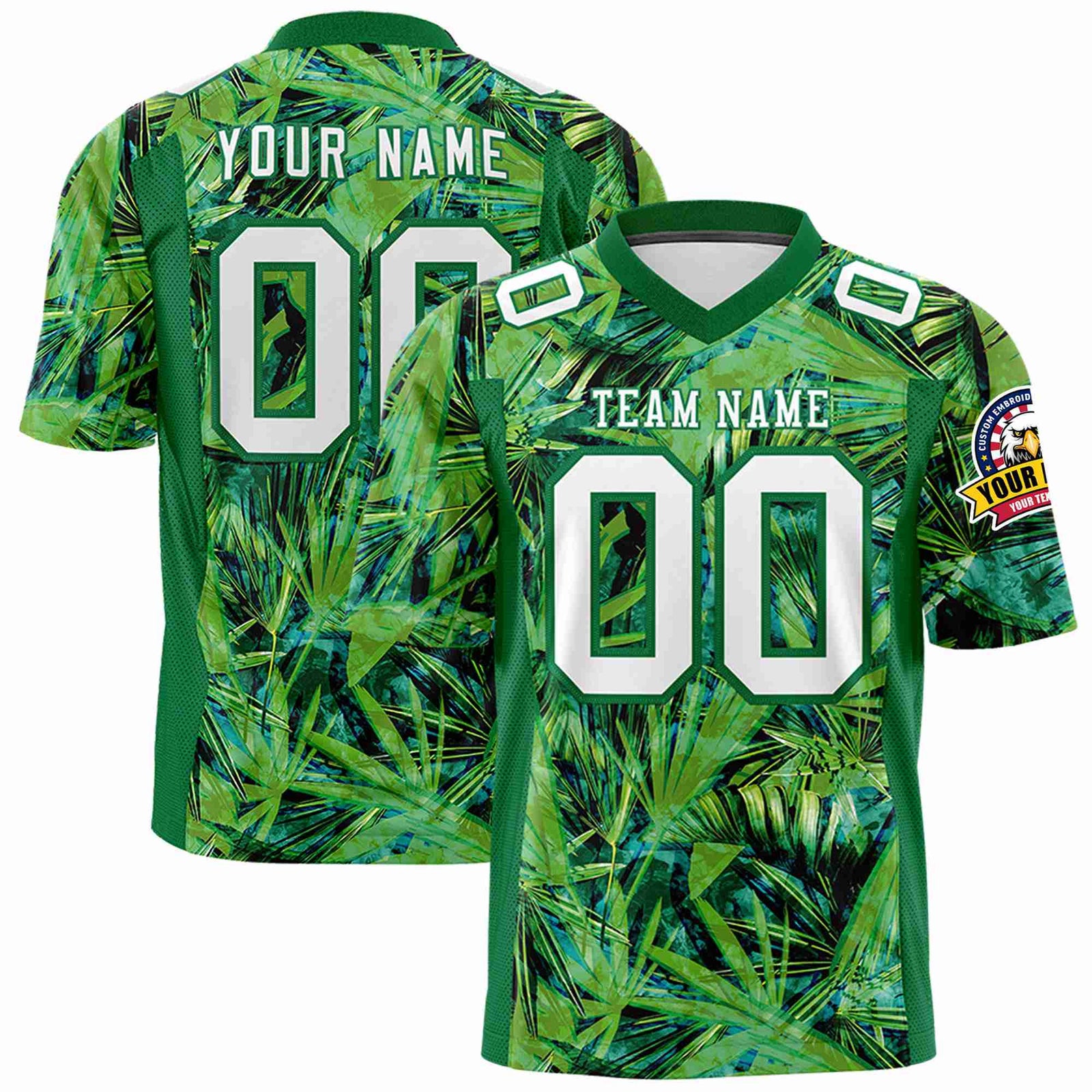 Custom Personalized Leaf Bottle Green Graffiti Pattern Design Authentic Football Jersey