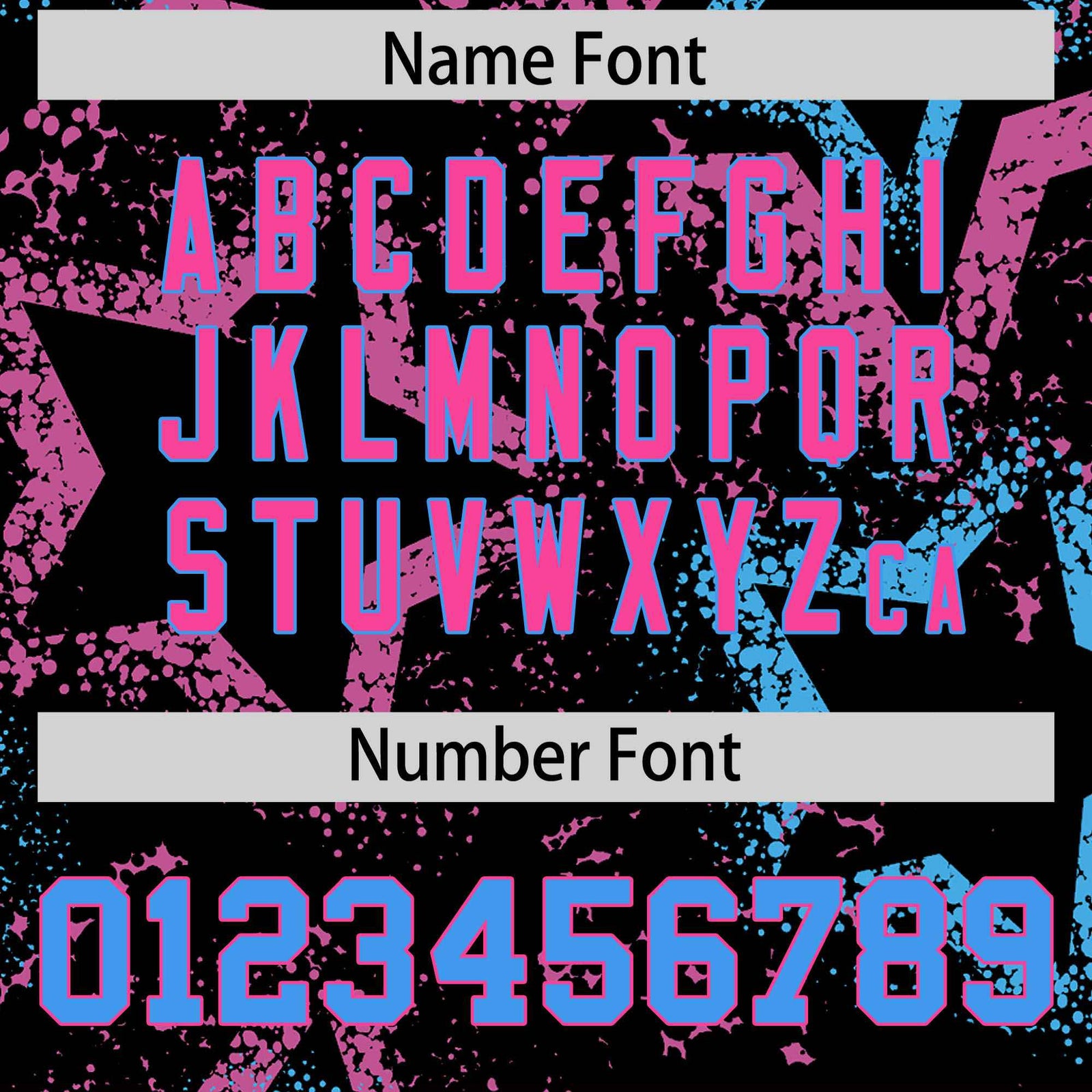 Custom Personalized Star Black Pink-Blue Graffiti Pattern Design Authentic Football Jersey