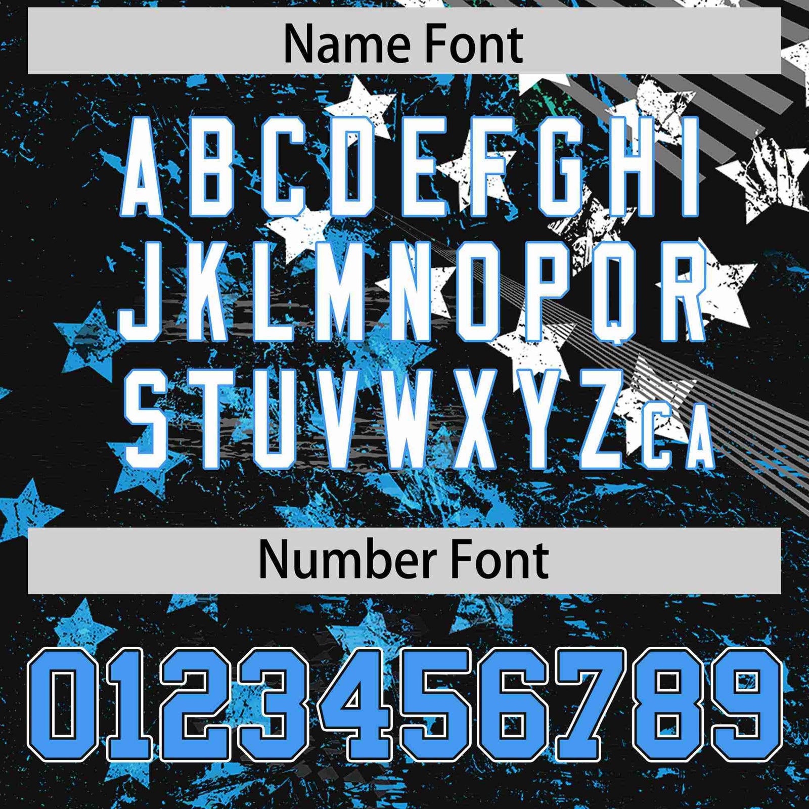 Custom Personalized Star Black Blue Graffiti Pattern Design Authentic Football Jersey