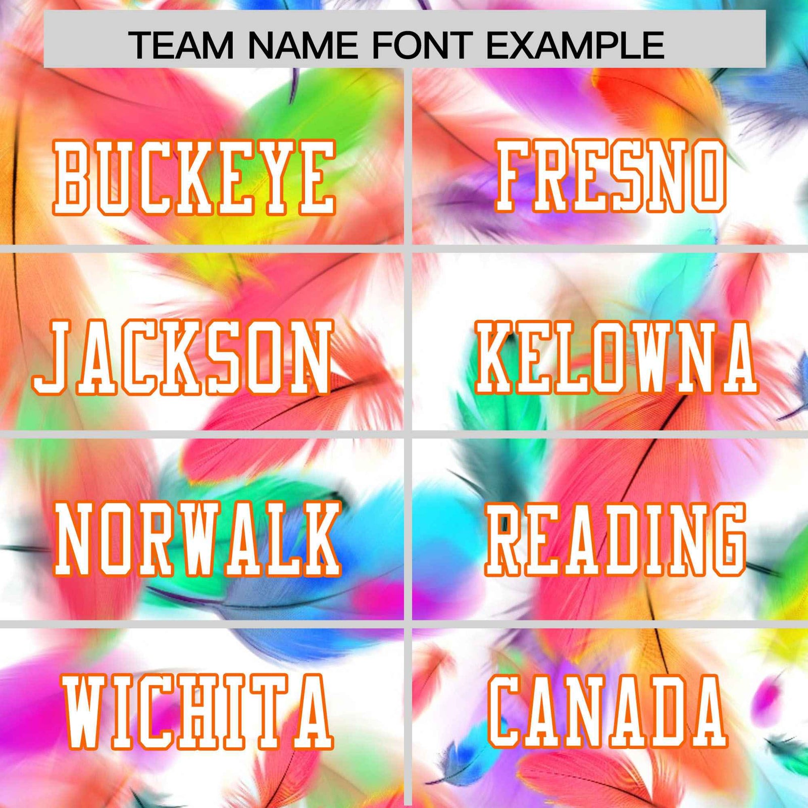 Custom Colorful Feather Football Jersey Sublimated Design Customizable Name & Number